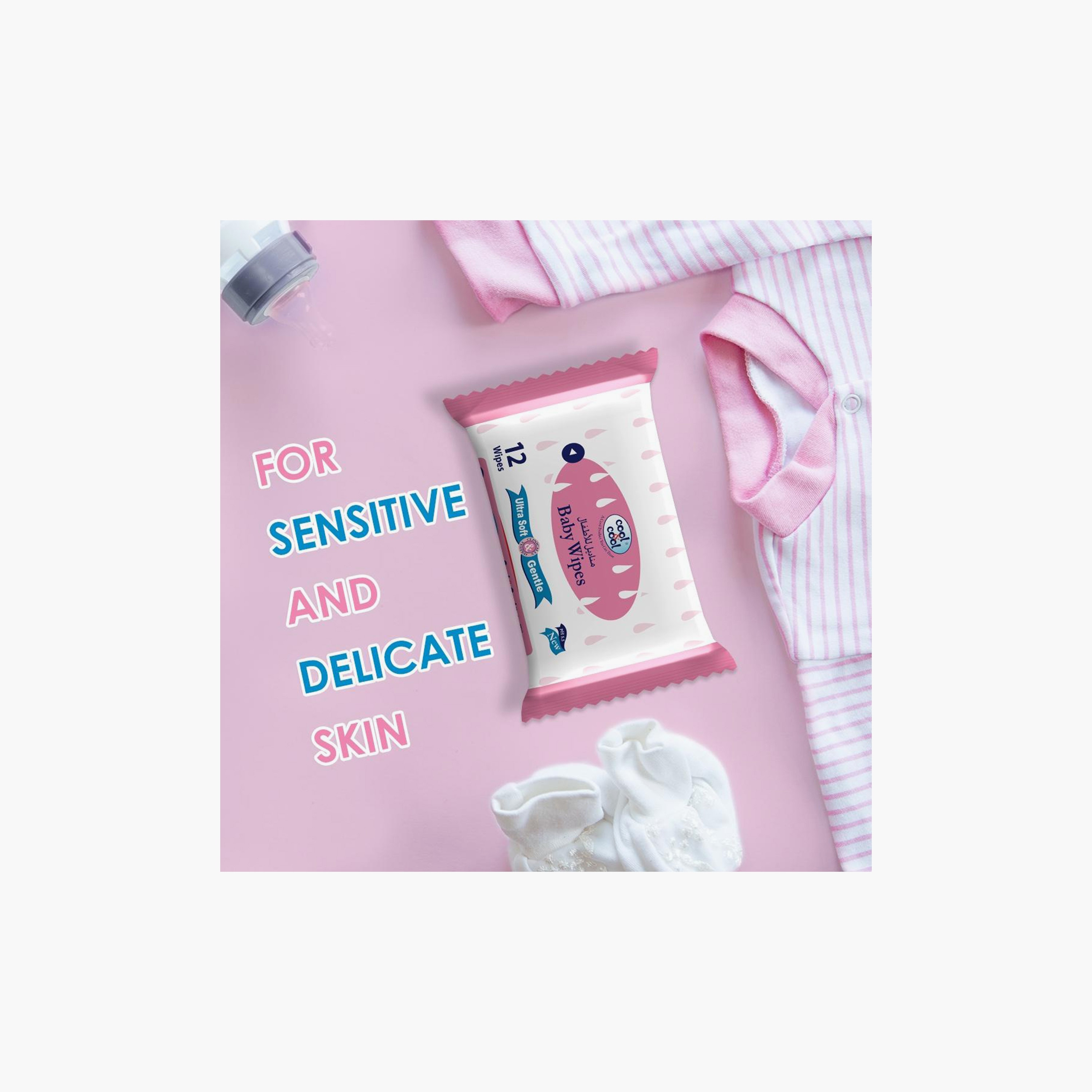 Cool & Cool Pack of 4 Ultra Soft Baby Wipes-baby-diapering-babywipes-image-3