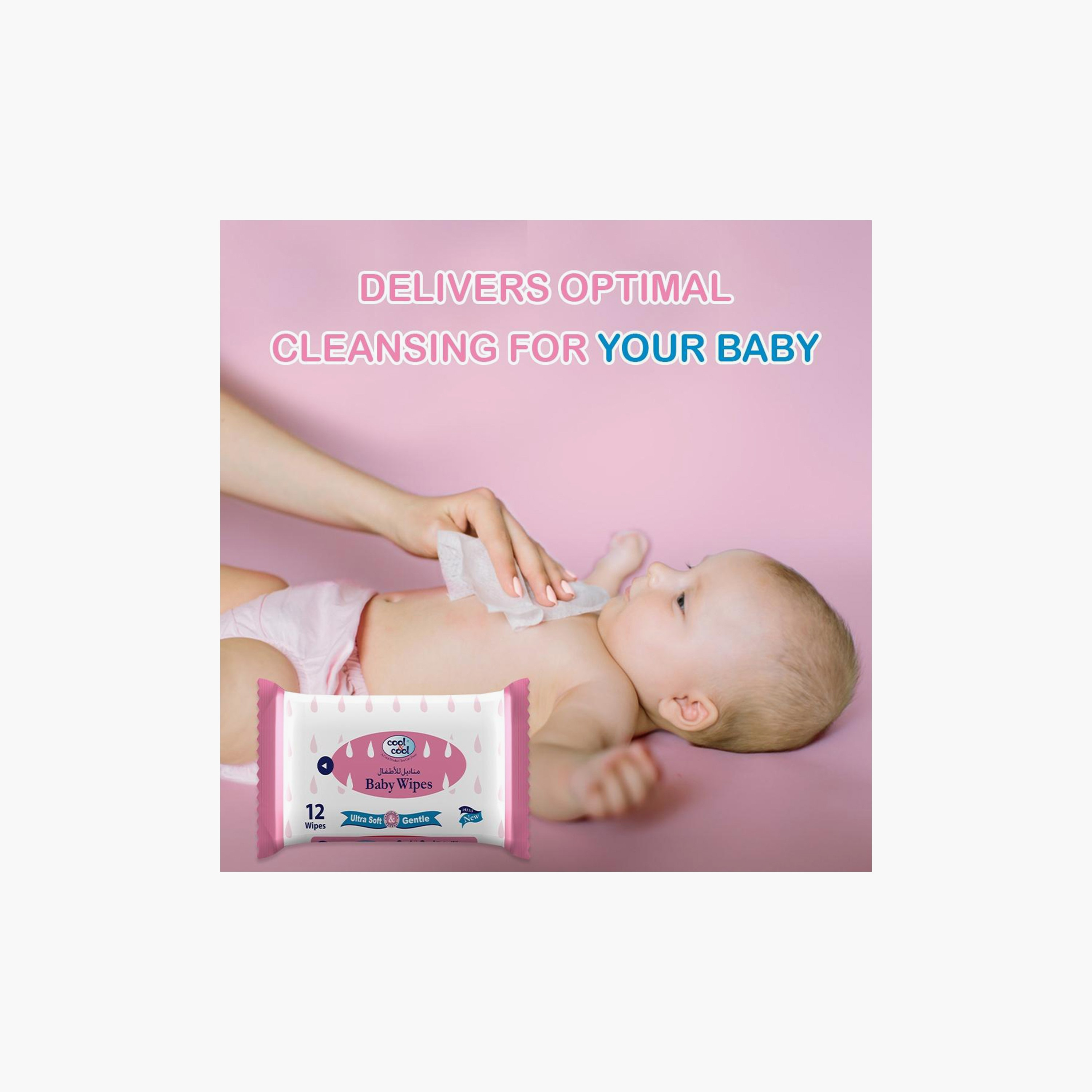 Cool & Cool Pack of 4 Ultra Soft Baby Wipes-baby-diapering-babywipes-image-4