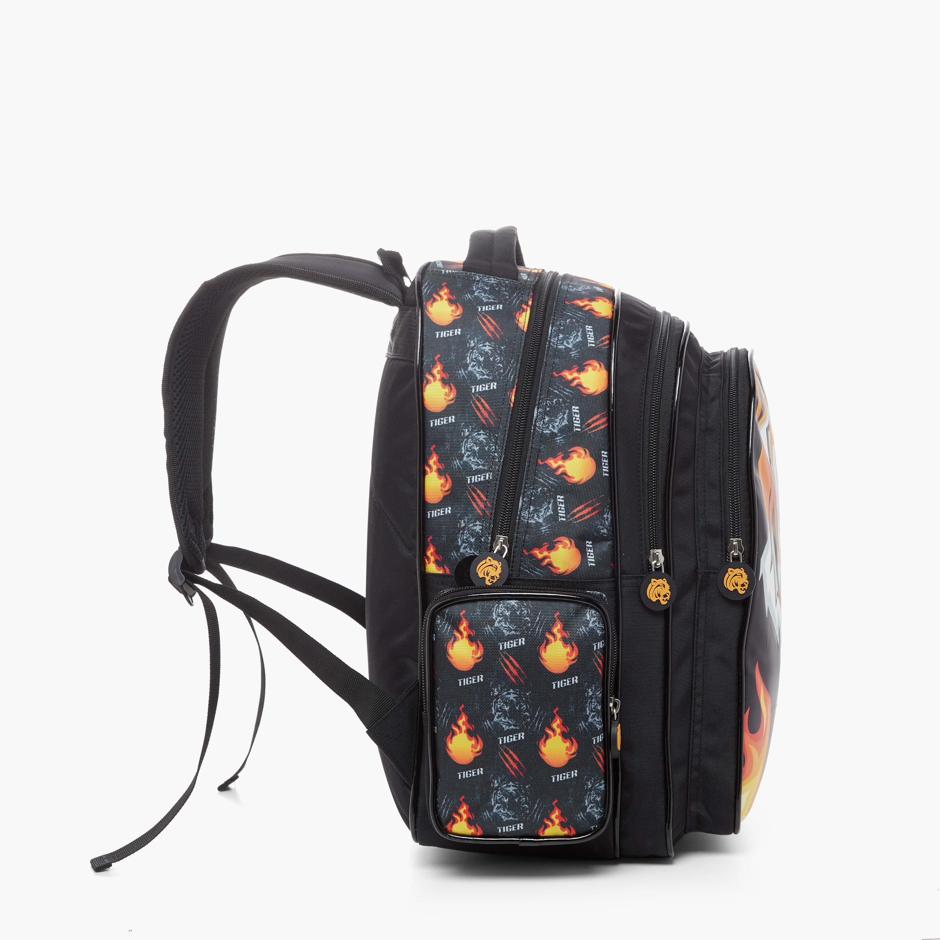 Juniors Tiger Print Backpack with Adjustable Shoulder Straps and Zip Closure - 16 inches-school-bagsandbackpacks-backpacks-image-3