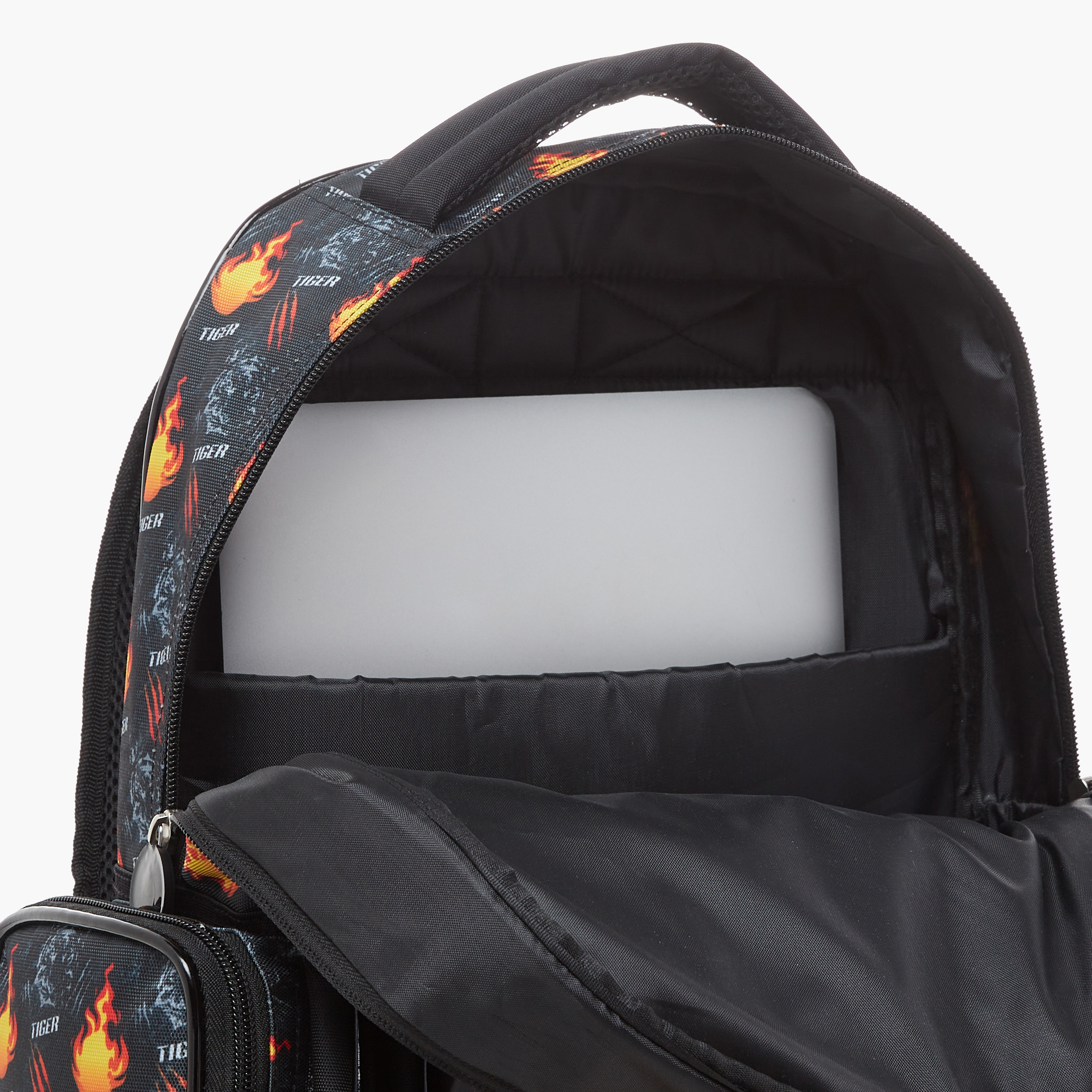 Juniors Tiger Print Backpack with Adjustable Shoulder Straps and Zip Closure - 16 inches-school-bagsandbackpacks-backpacks-image-9