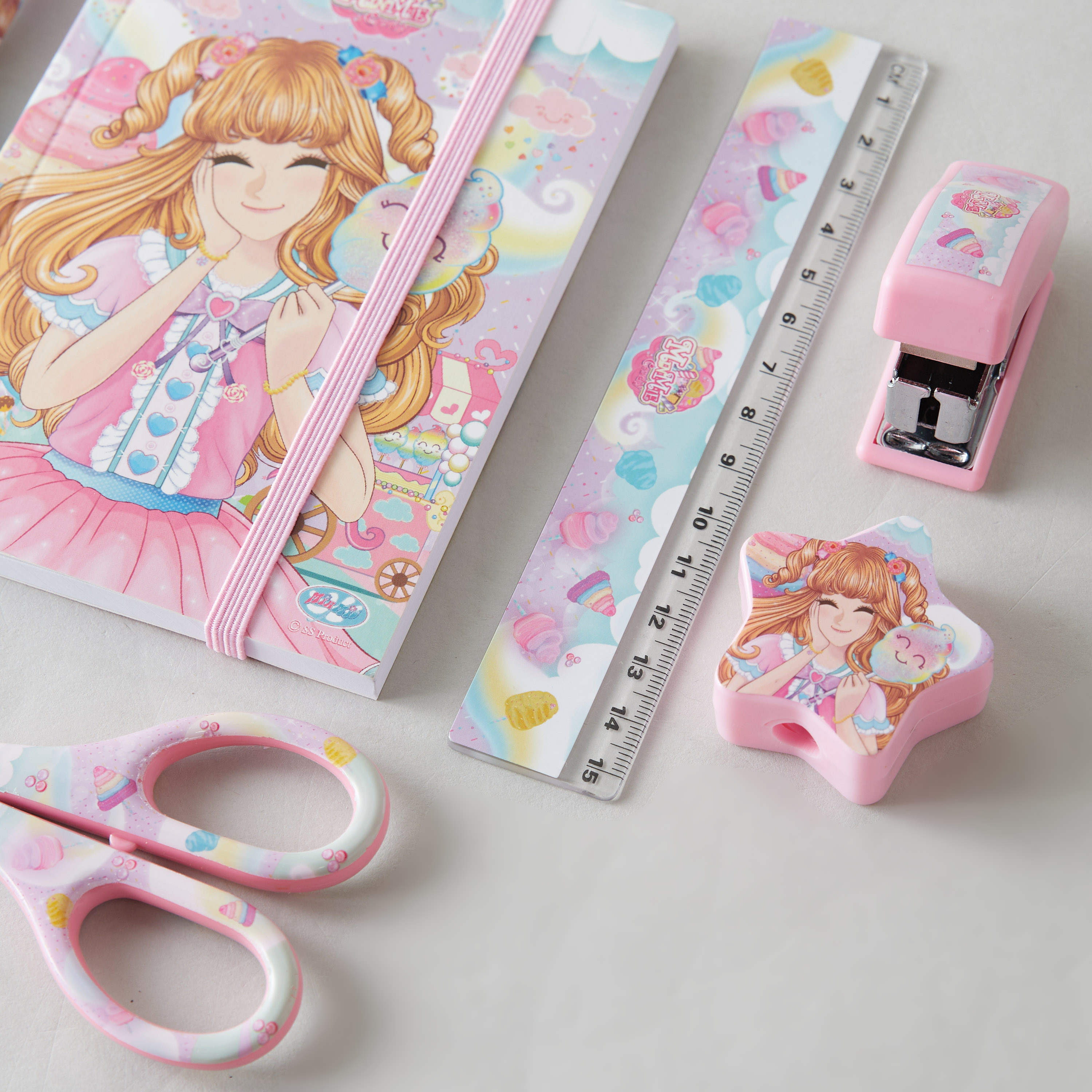طقم قرطاسية 7 قطع بطبعات مينمي-school-stationery-sets-image-3