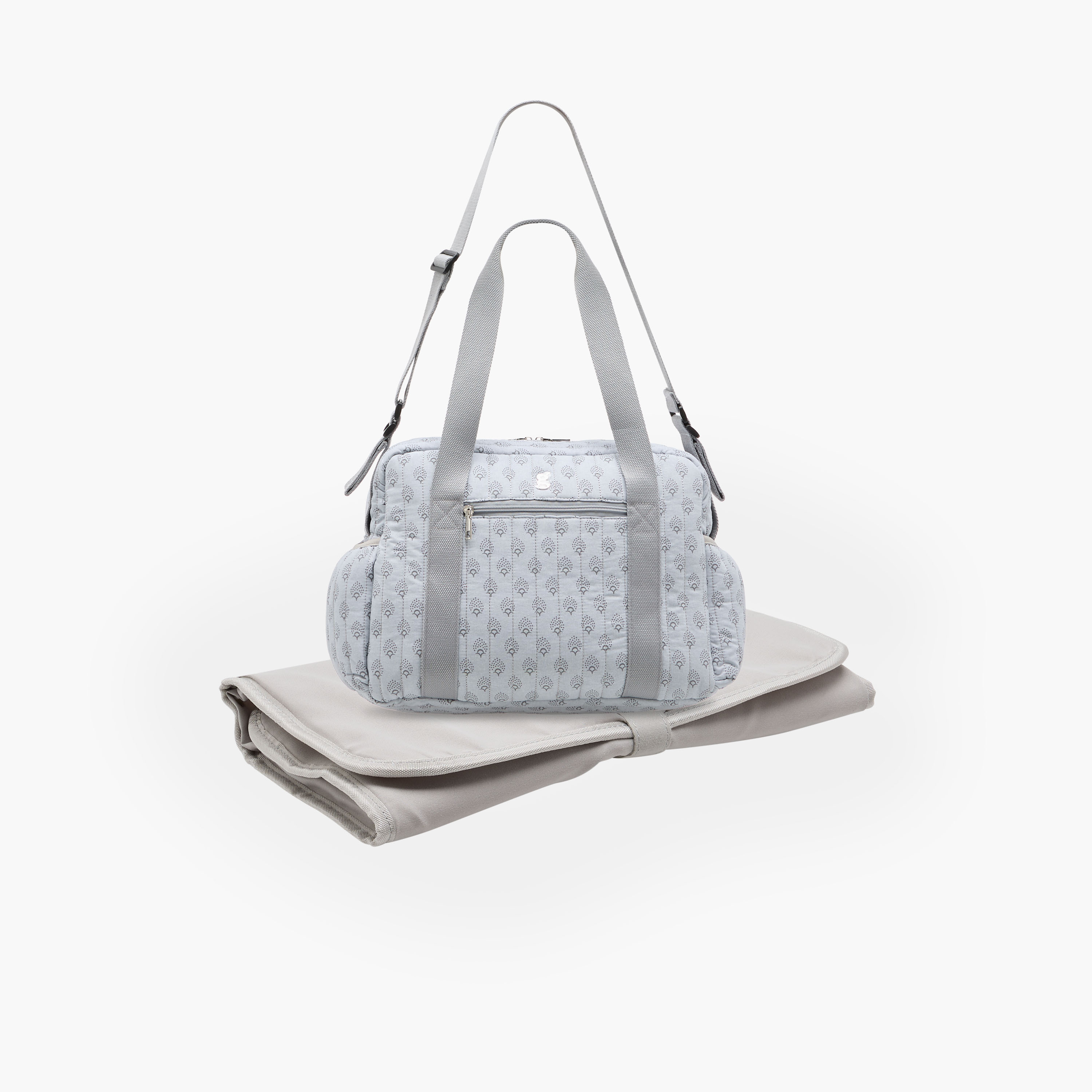 Giggles Quilted Diaper Bag with Double Handle and Zip Closure-baby-diapering-diaperbags-image-3