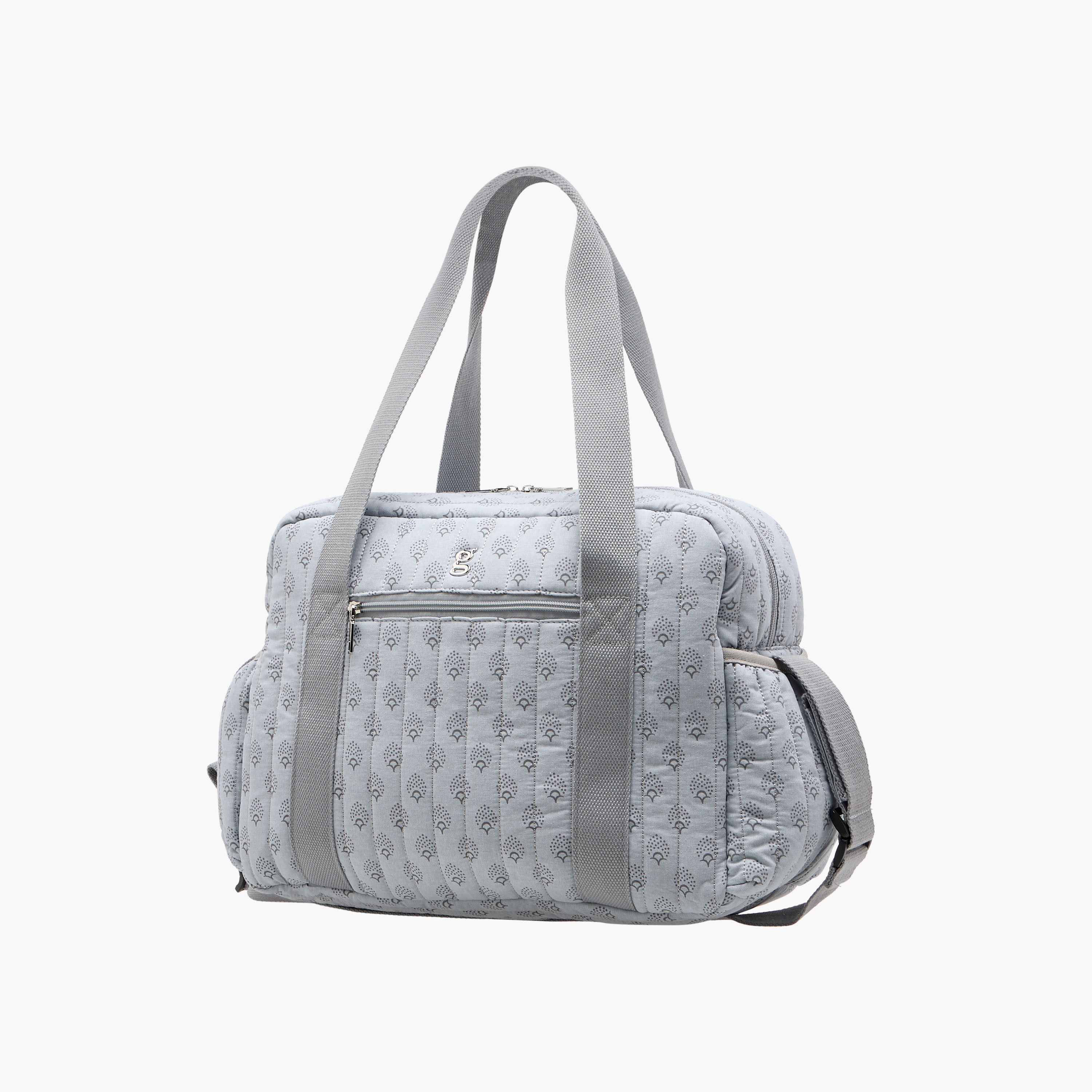 Giggles Quilted Diaper Bag with Double Handle and Zip Closure-baby-diapering-diaperbags-image-5
