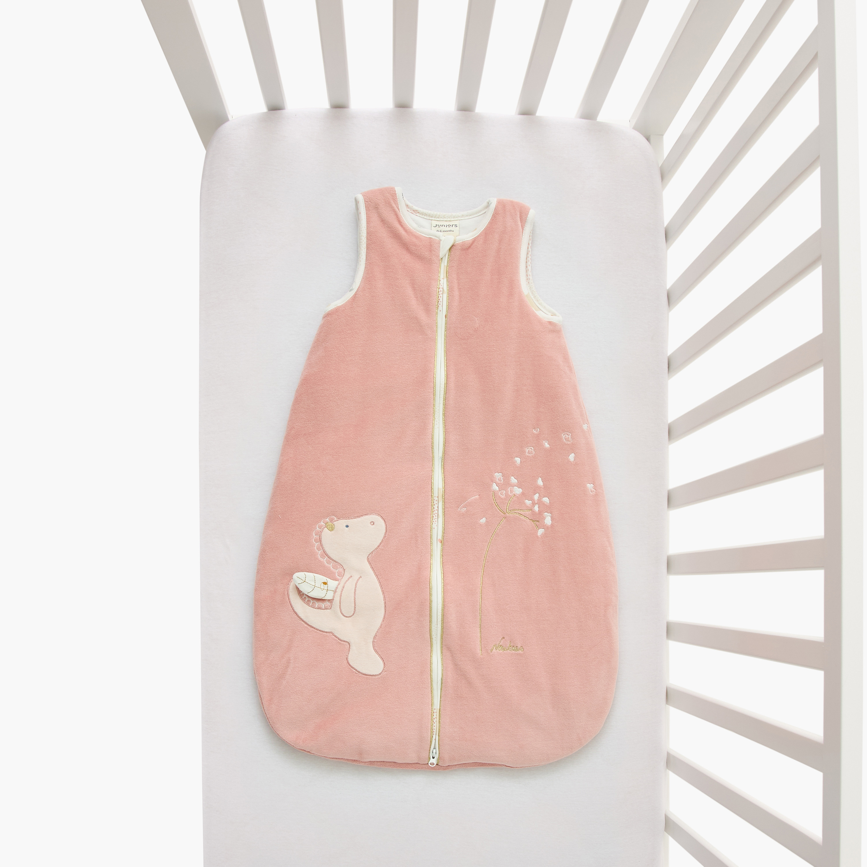 Juniors Dinosaur Applique 2 TOG Sleeping Bag with Zip Closure - 0-6 months-baby-nursery-blanketsandswaddles-swaddlesandsleepingbags-image-1