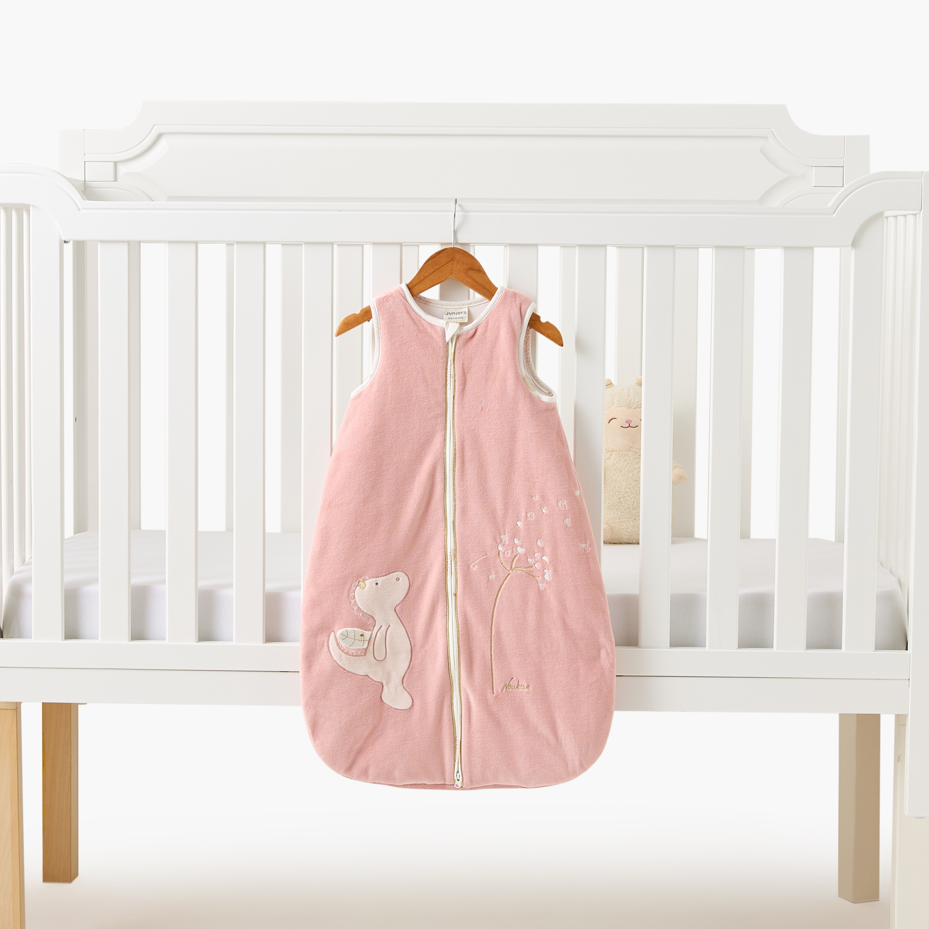 Juniors Dinosaur Applique 2 TOG Sleeping Bag with Zip Closure - 0-6 months-baby-nursery-blanketsandswaddles-swaddlesandsleepingbags-image-2