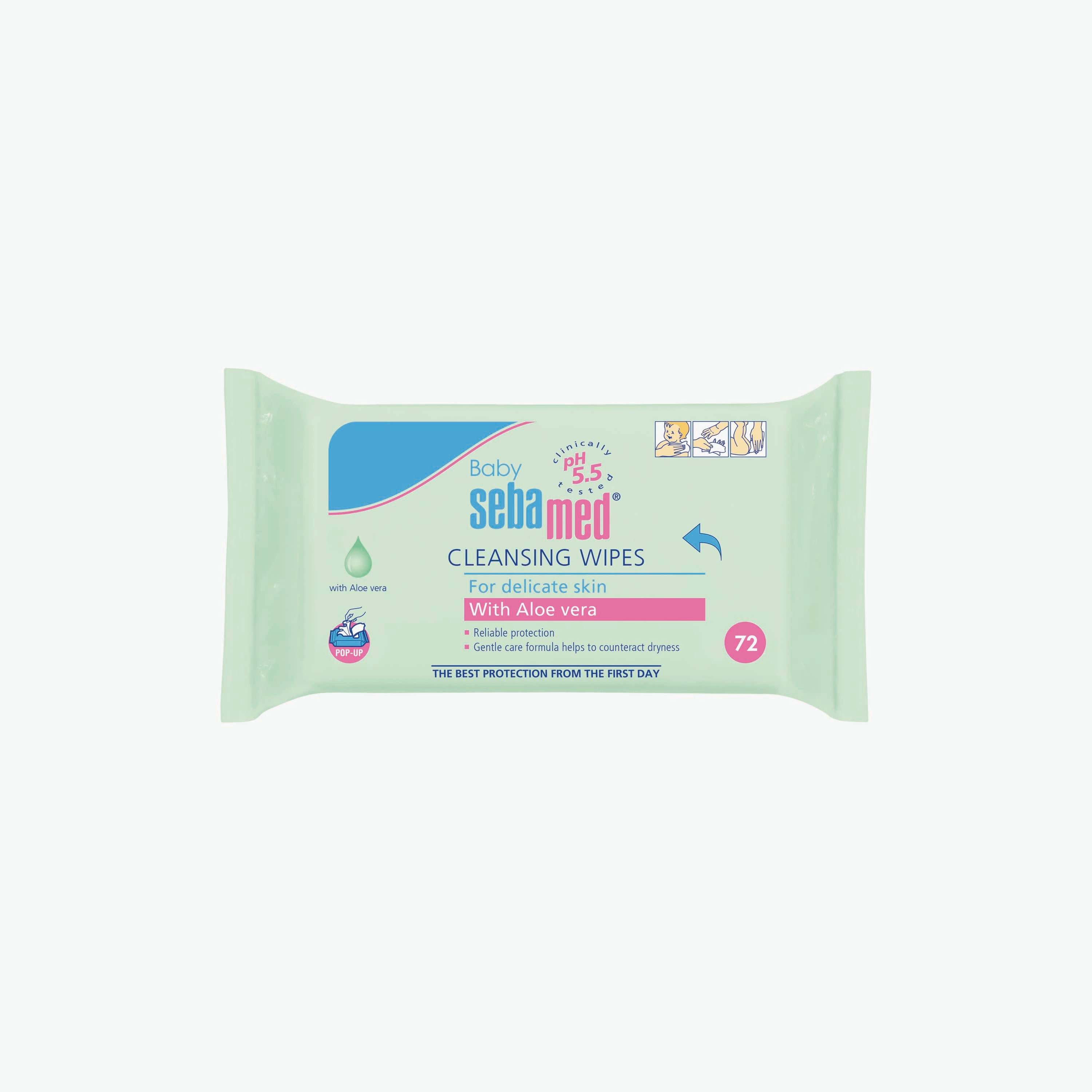 Sebamed Baby Wet Wipes with Aloe Vera - 72 Sheets-baby-diapering-babywipes-image-1
