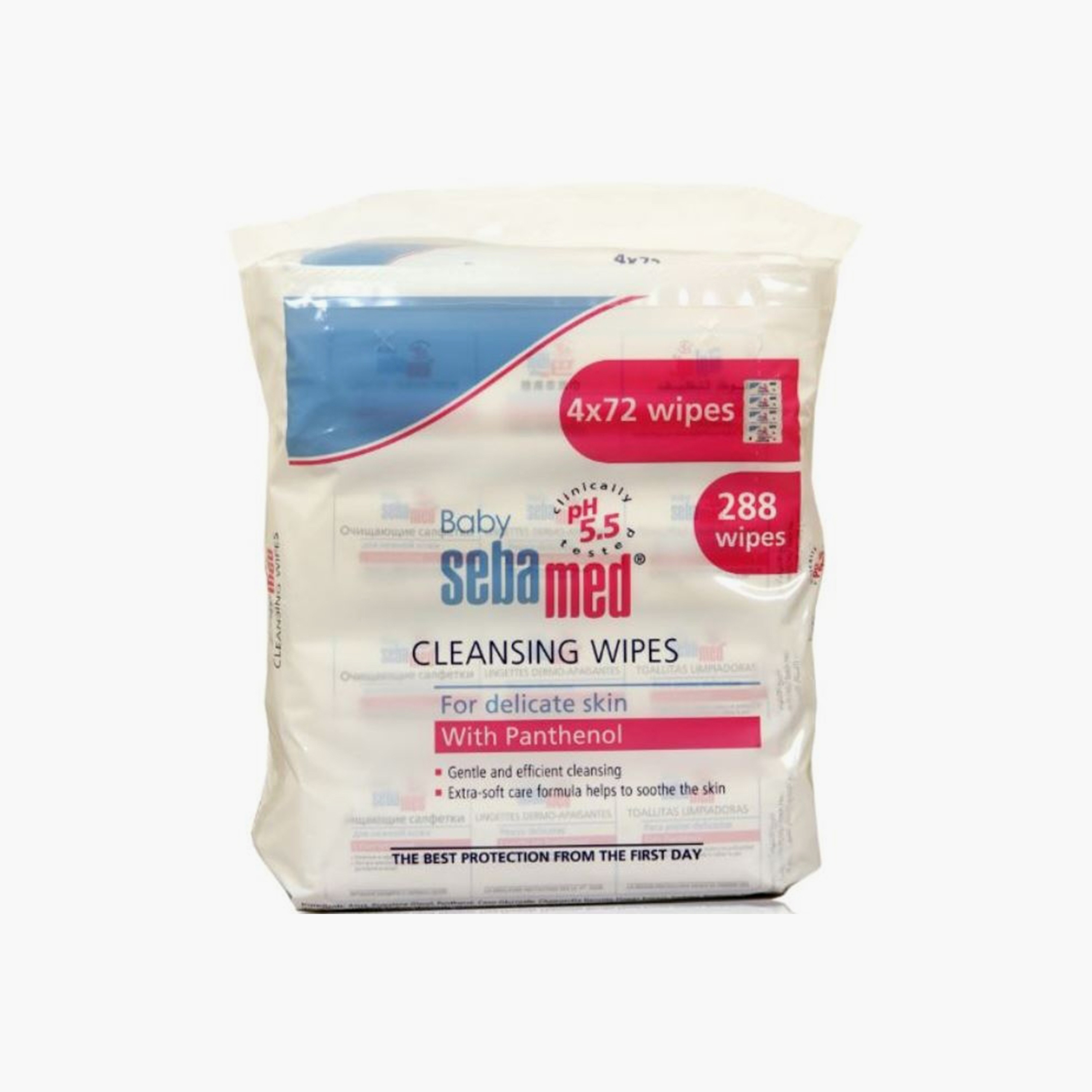 Sebamed Baby Wet Wipes, Pack of 4 - 72 Sheets-baby-diapering-babywipes-image-1