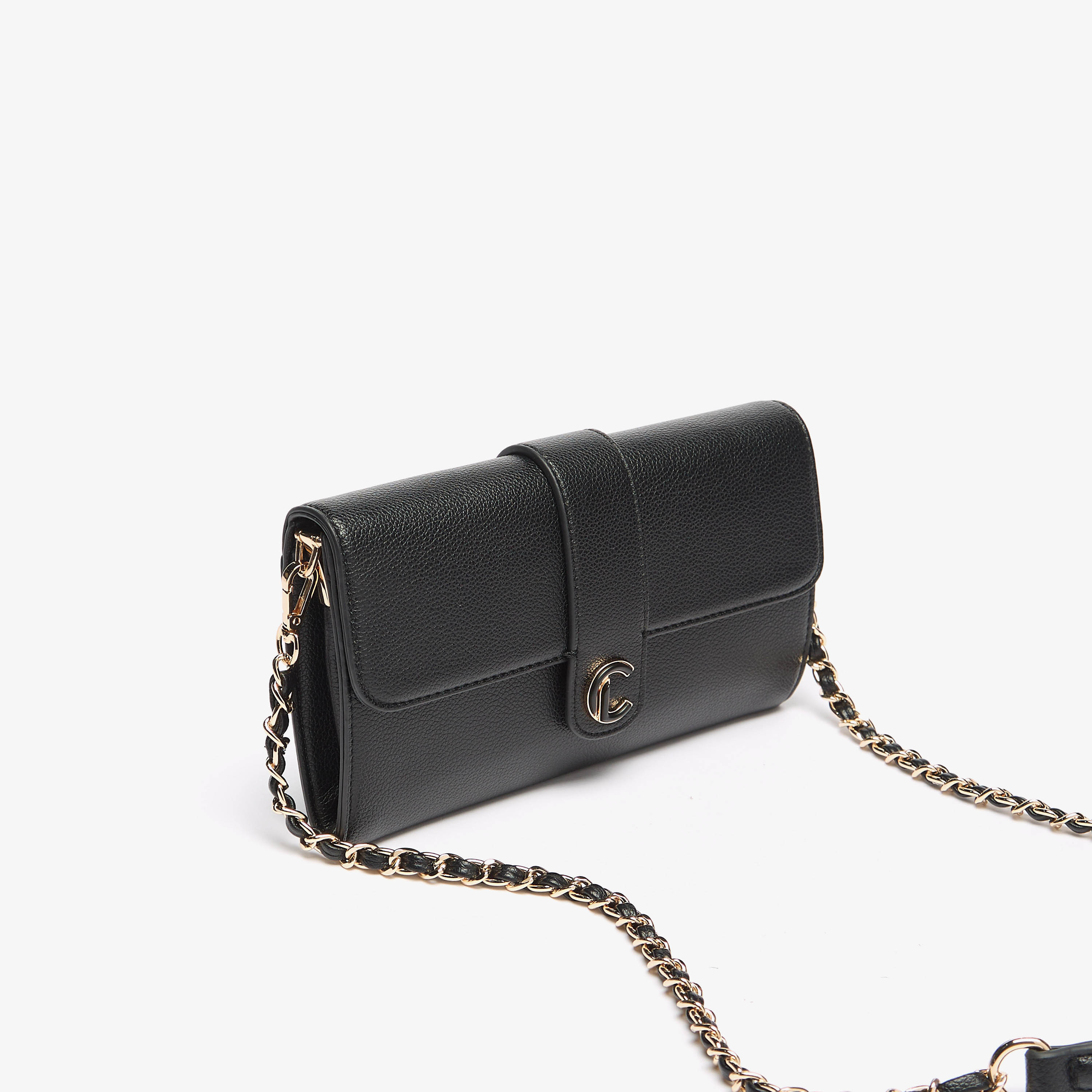 شنطة كروس بودي سادة بحزام سلسلة وزر إغلاق من لو كونفورت-women-bagsandwallets-handbags-image-2
