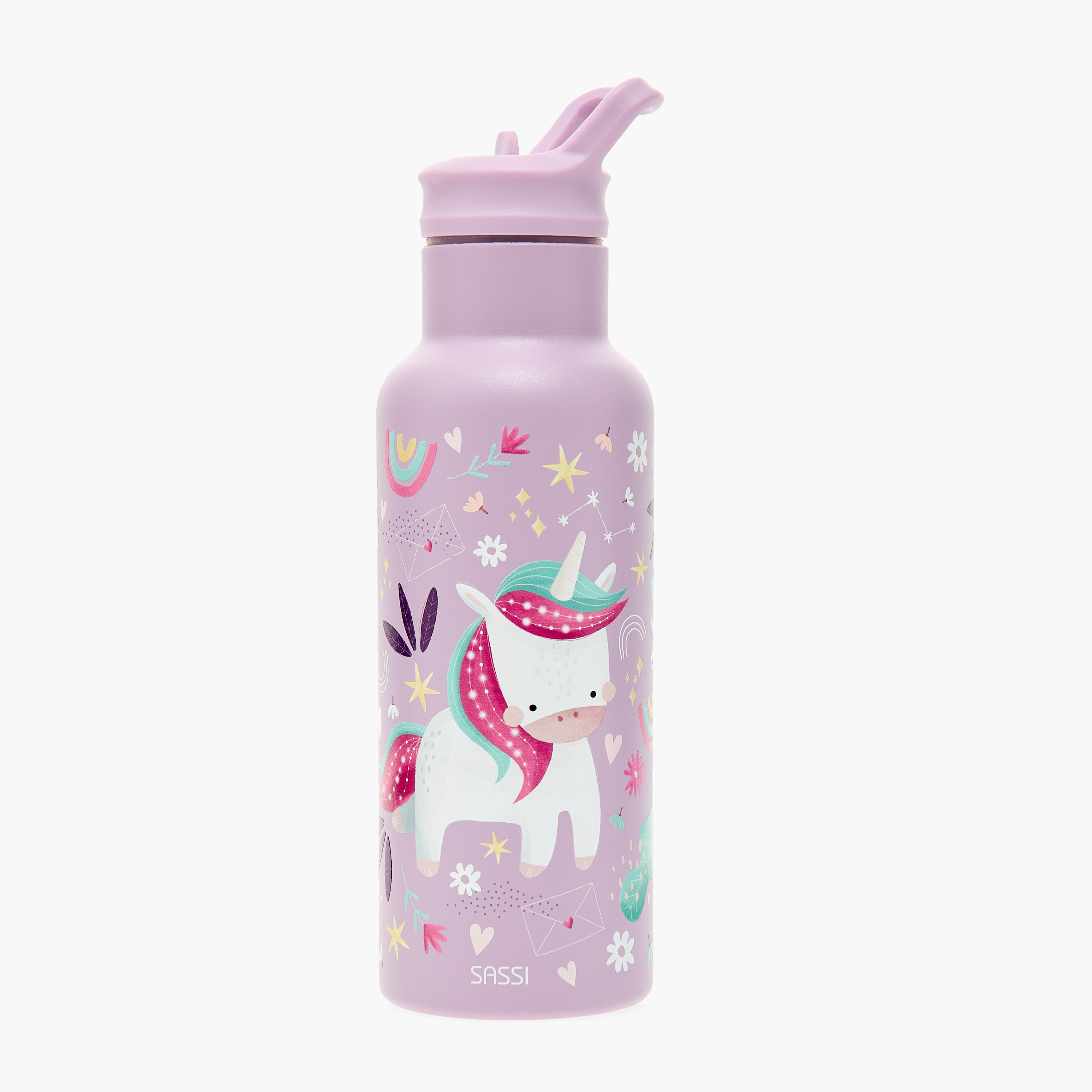 Sassi Junior Unicorn Print Double Wall Water Bottle - 500 ml-school-waterbottles-image-1