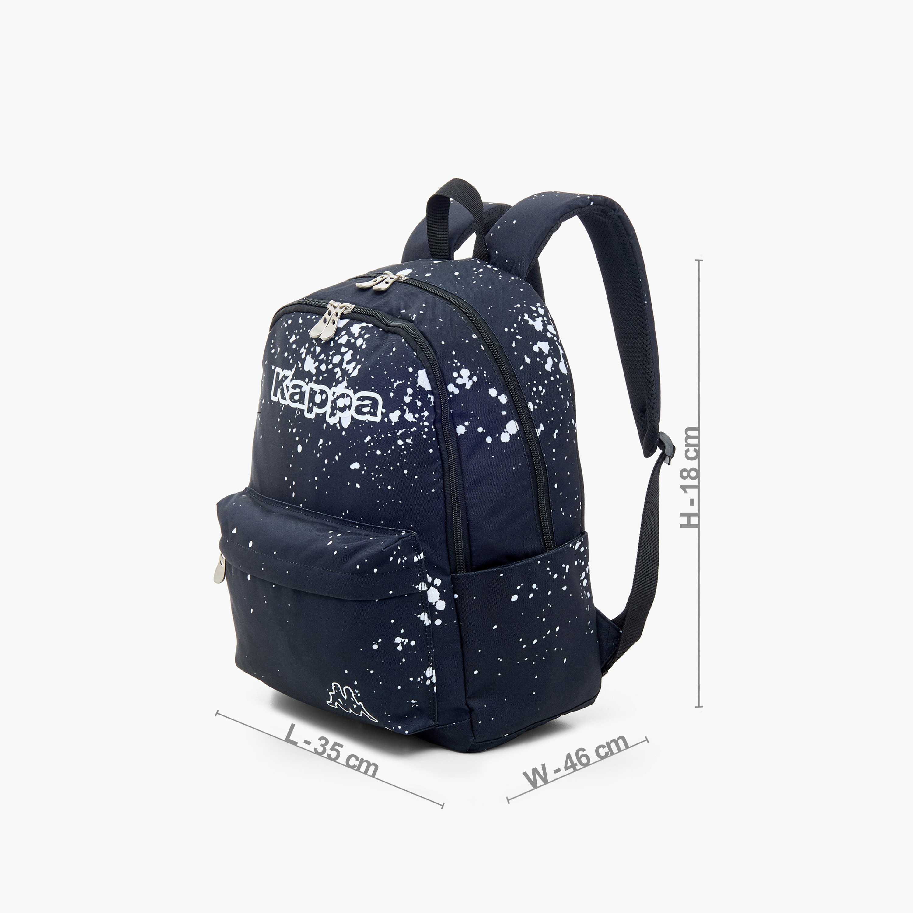 Kappa Logo Print Backpack with Adjustable Straps and Zip Closure - 16 inches-school-bagsandbackpacks-backpacks-image-2