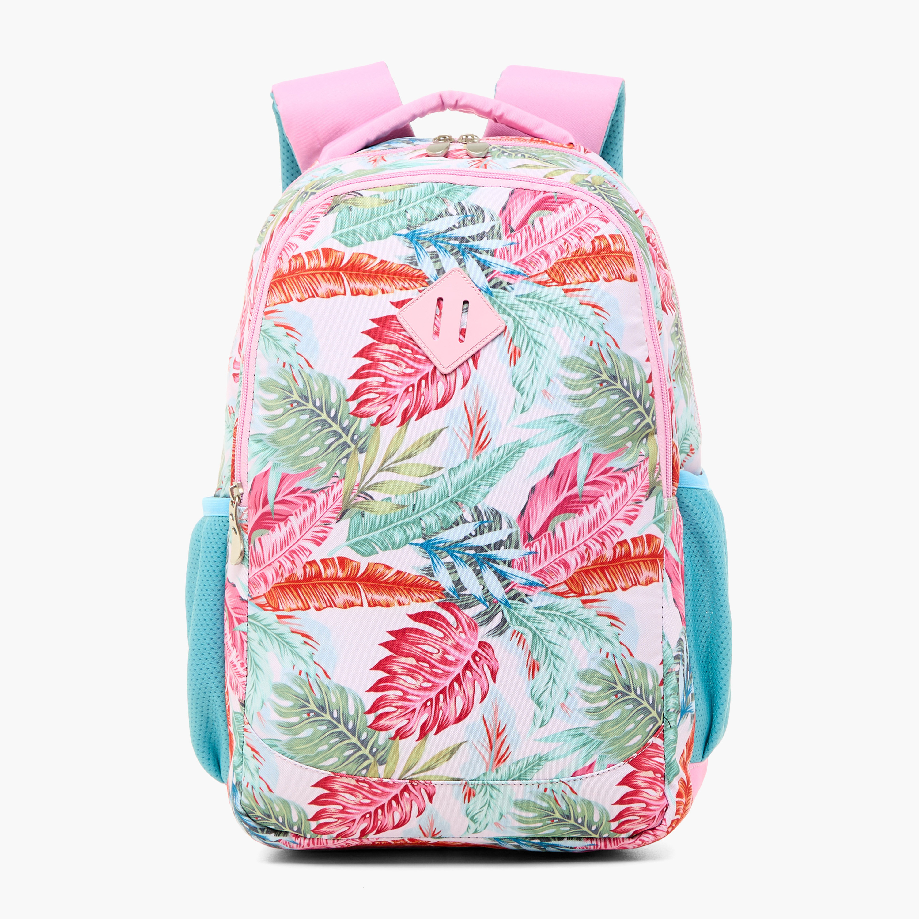 Juniors All-Over Tropical Print Backpack with Adjustable Straps and Zip Closure - 16 inches-school-bagsandbackpacks-backpacks-image-1