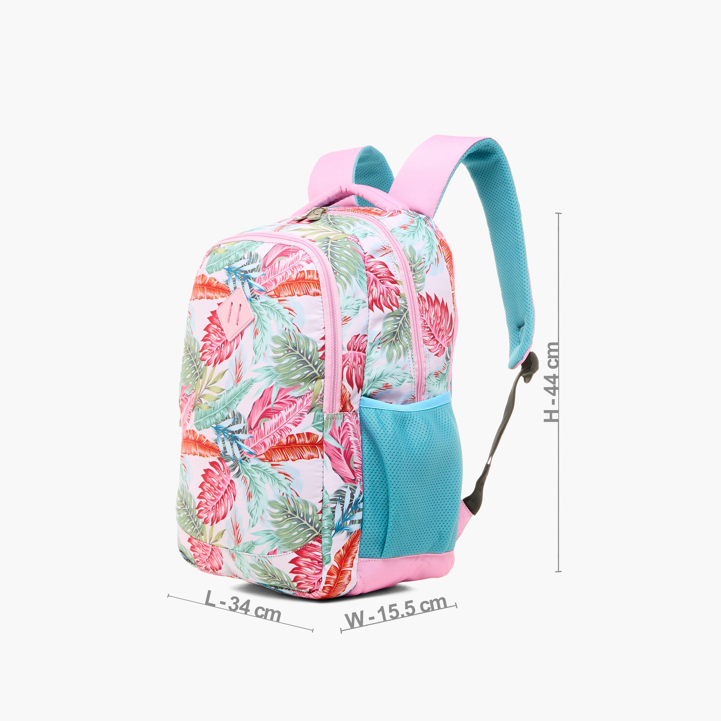 Juniors All-Over Tropical Print Backpack with Adjustable Straps and Zip Closure - 16 inches-school-bagsandbackpacks-backpacks-image-2