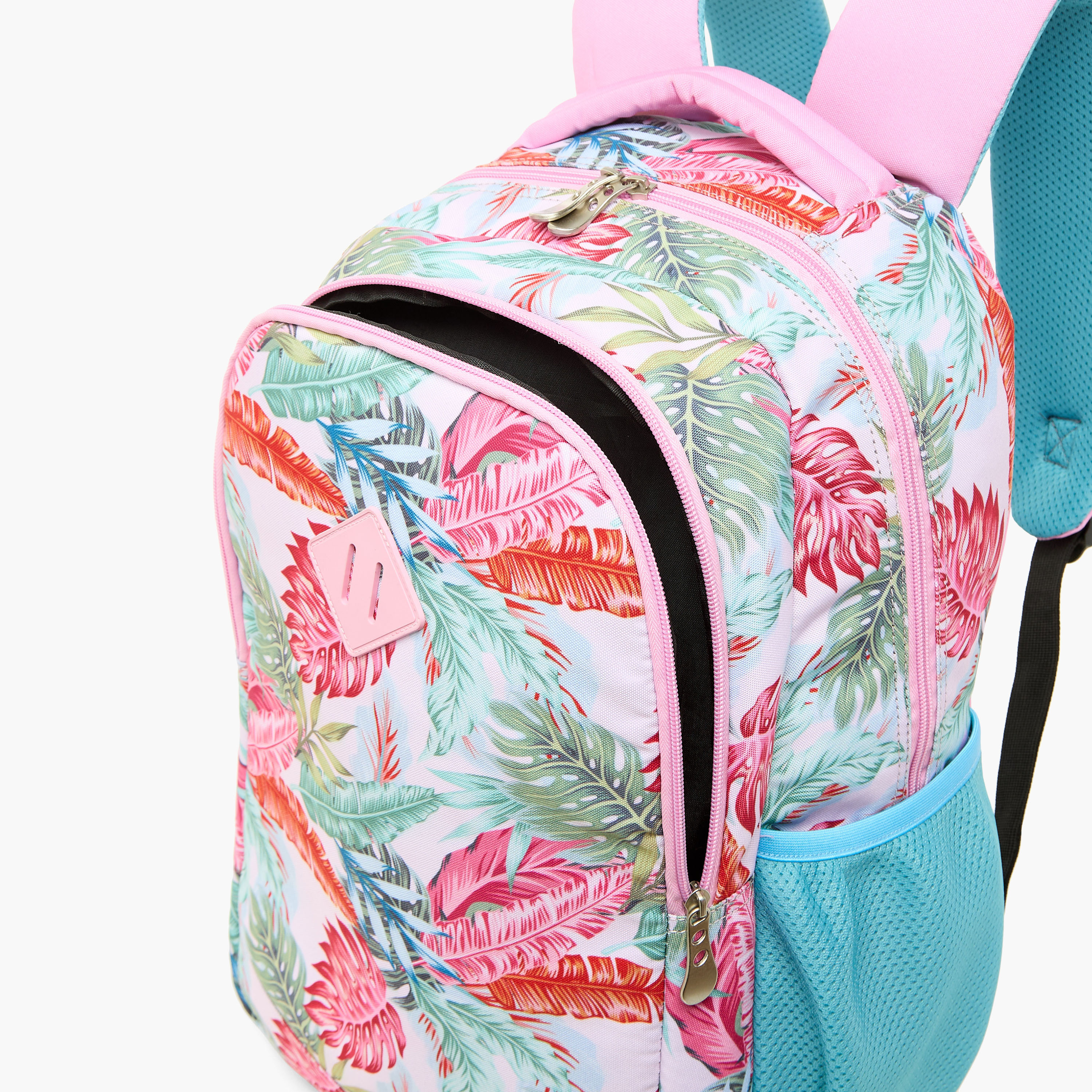 Juniors All-Over Tropical Print Backpack with Adjustable Straps and Zip Closure - 16 inches-school-bagsandbackpacks-backpacks-image-7