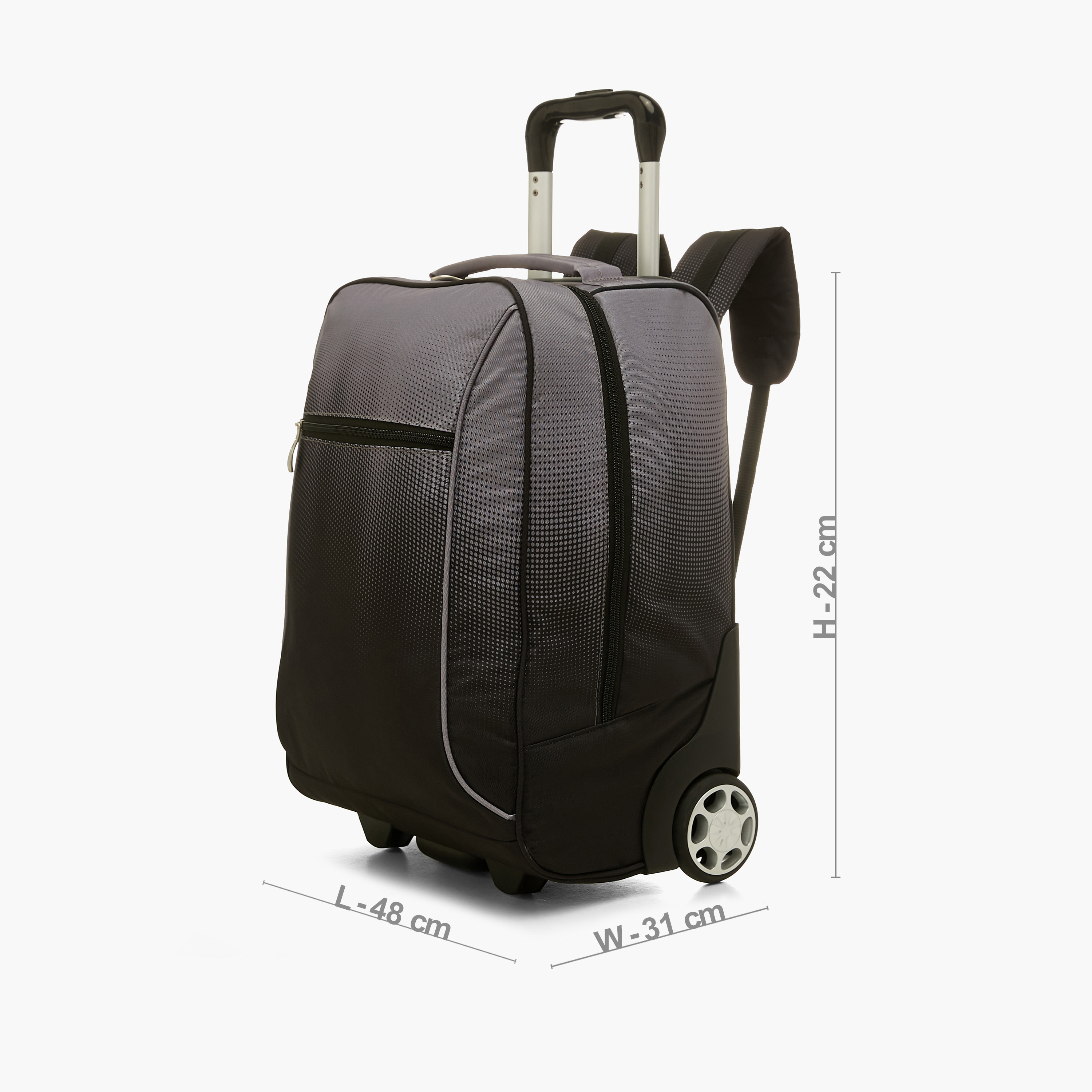 شنطة ظهر ترولي بارزة الملمس بسحّاب إغلاق وعجلات من جونيورز - 16 بوصة-school-bagsandbackpacks-trolleybags-image-2