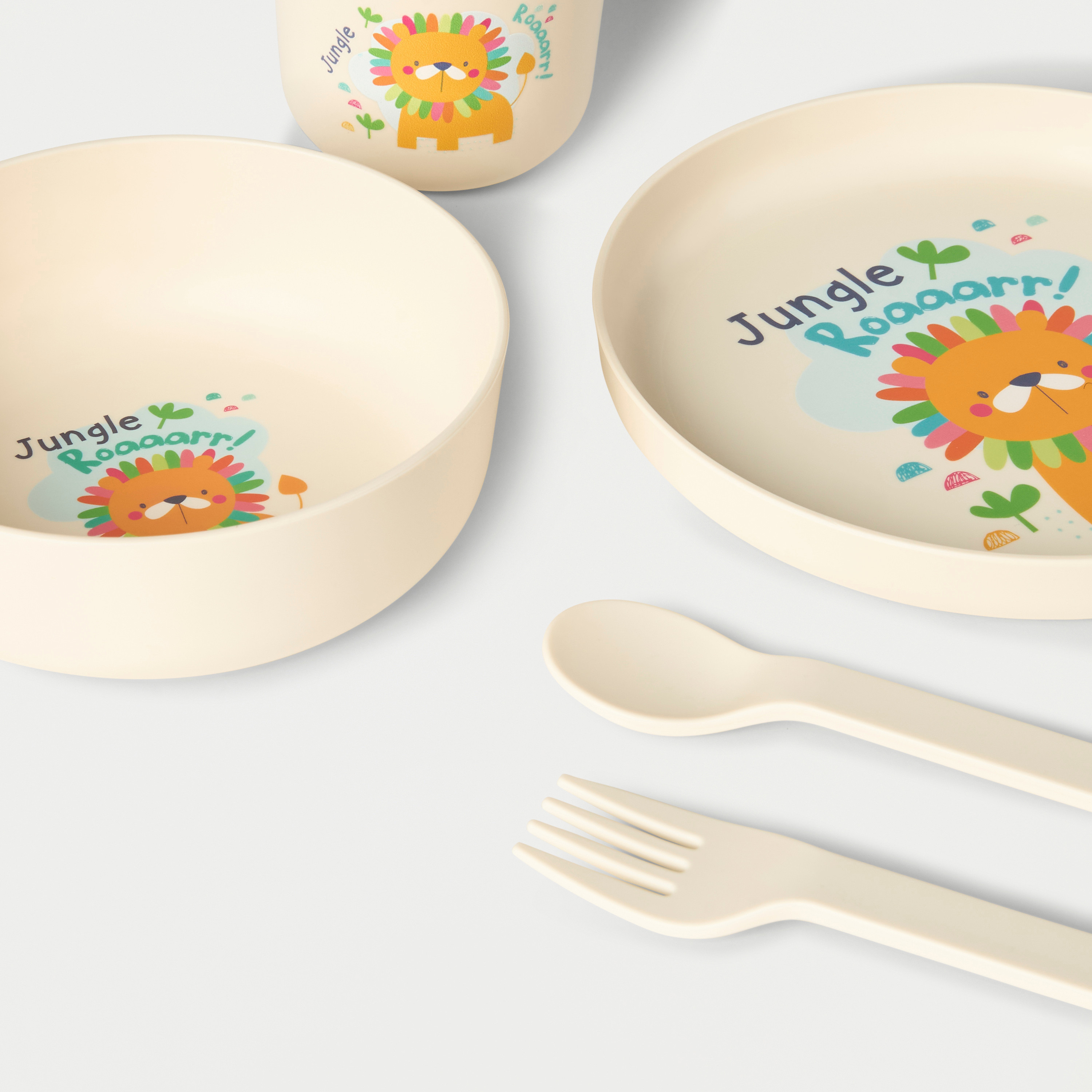 Juniors 5-Piece Lion Print Dinner Set-baby-feeding-mealtimeessentials-image-2