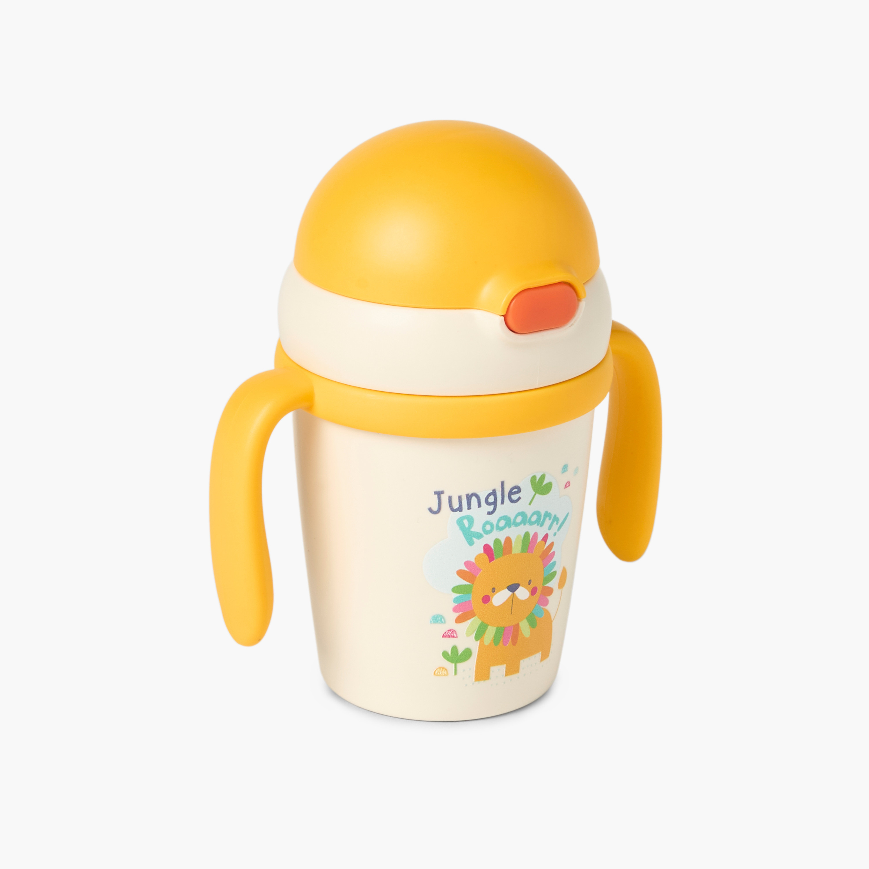 Juniors Lion Print Sippy Cup with Press Button Closure and Handles - 250 ml-baby-feeding-mealtimeessentials-image-2