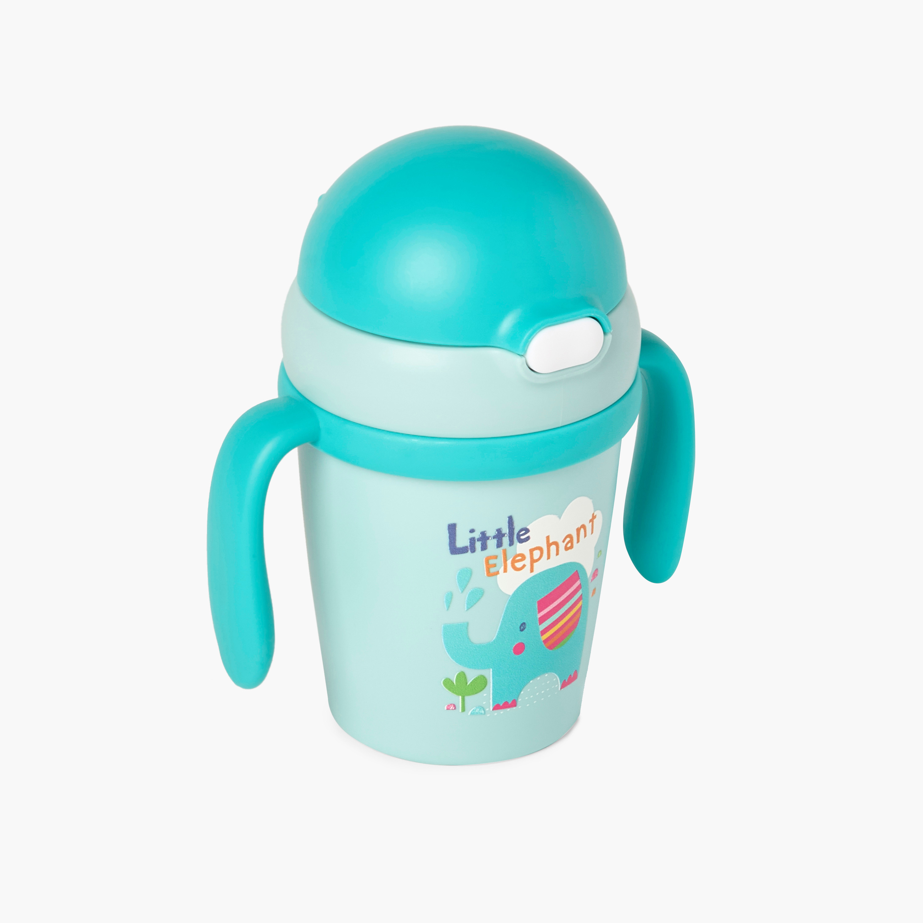 Juniors Lion Print Sippy Cup with Press Button Closure and Handles - 250 ml-baby-feeding-mealtimeessentials-image-2