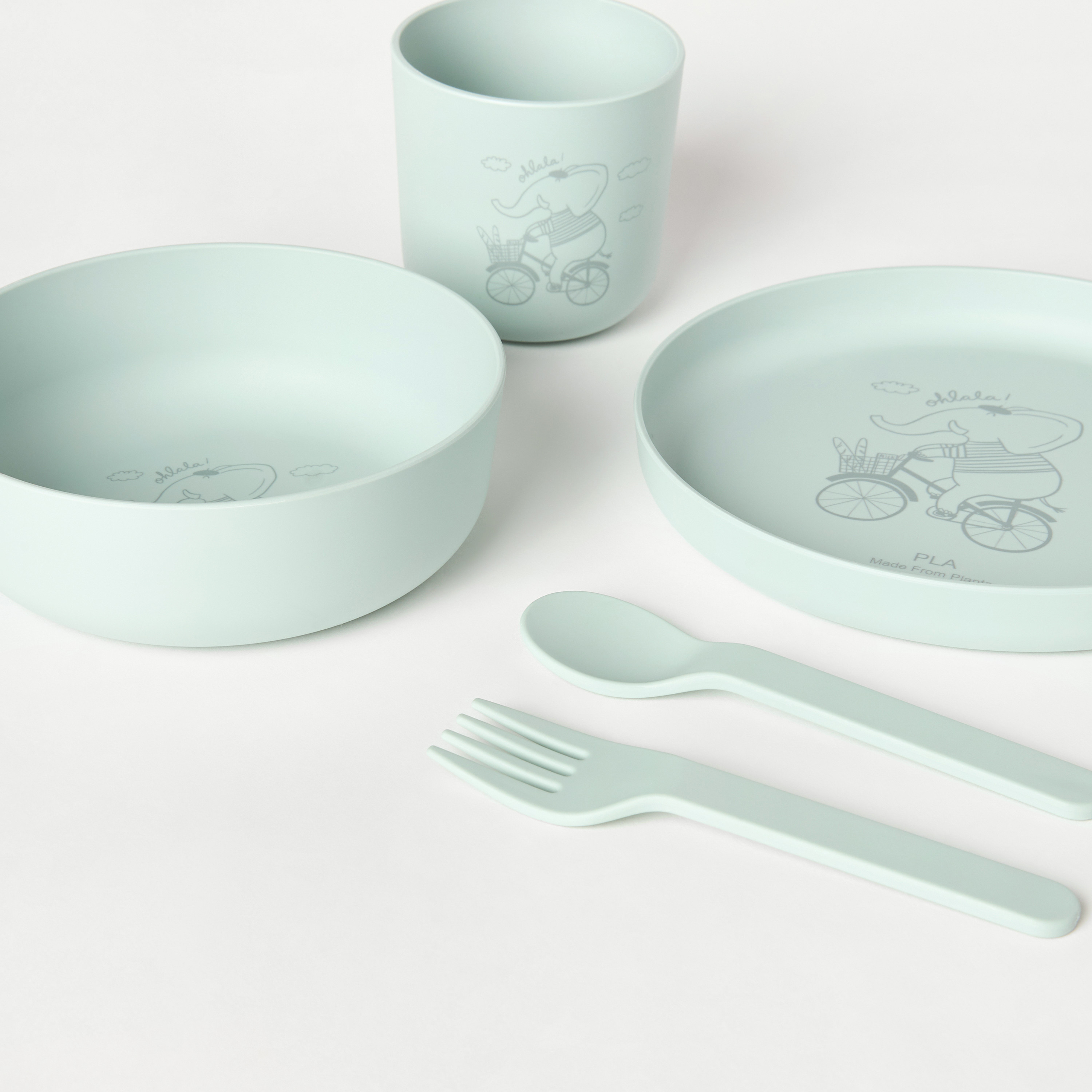 Giggles 5-Piece Elephant Print Dinner Set-baby-feeding-mealtimeessentials-image-2