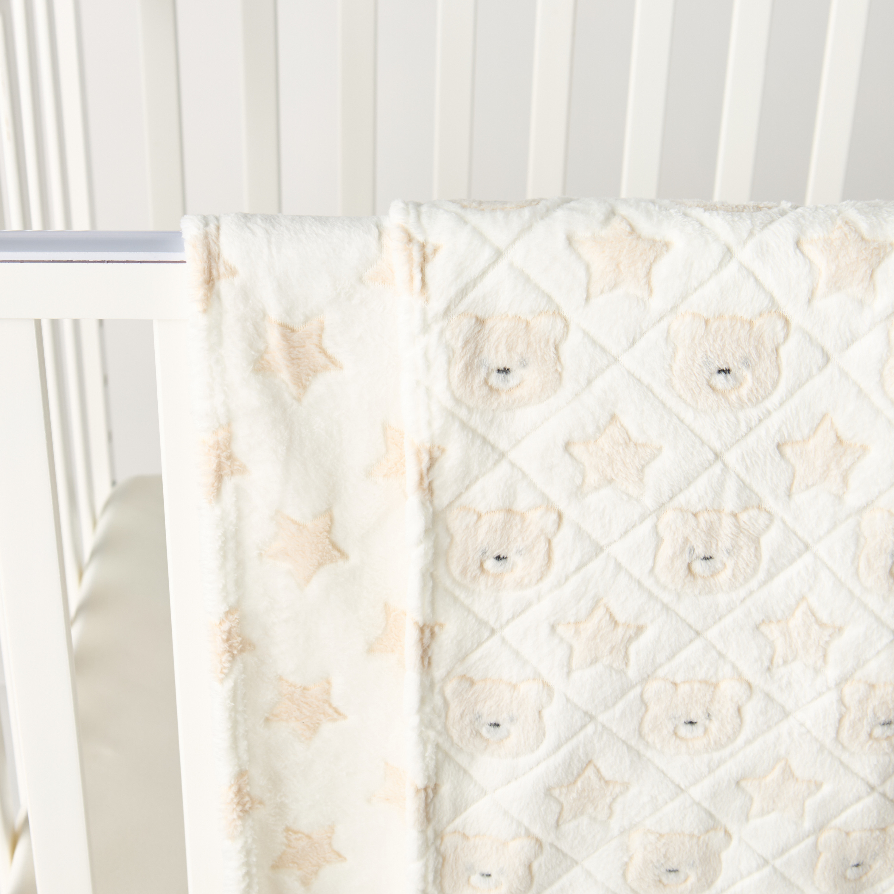 Juniors Applique Detail Coral Fleece Raschel Blanket - 76x102 cm-baby-nursery-blanketsandswaddles-blanketsandquilts-image-2