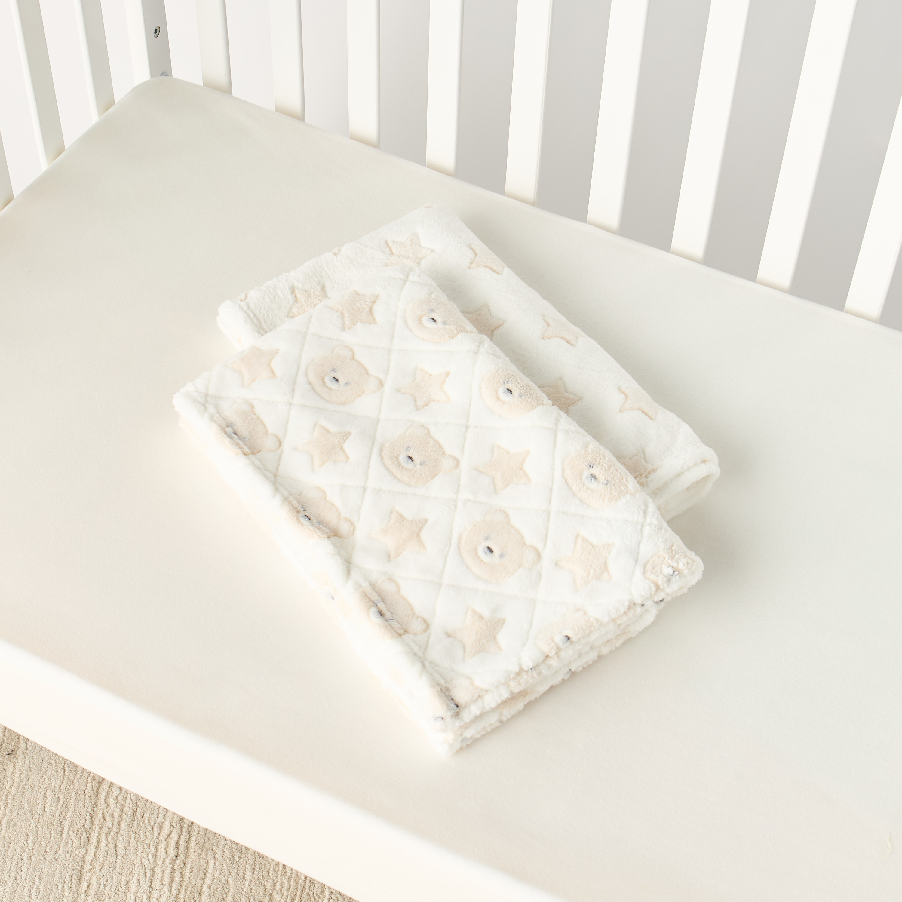 Juniors Applique Detail Coral Fleece Raschel Blanket - 76x102 cm-baby-nursery-blanketsandswaddles-blanketsandquilts-image-4