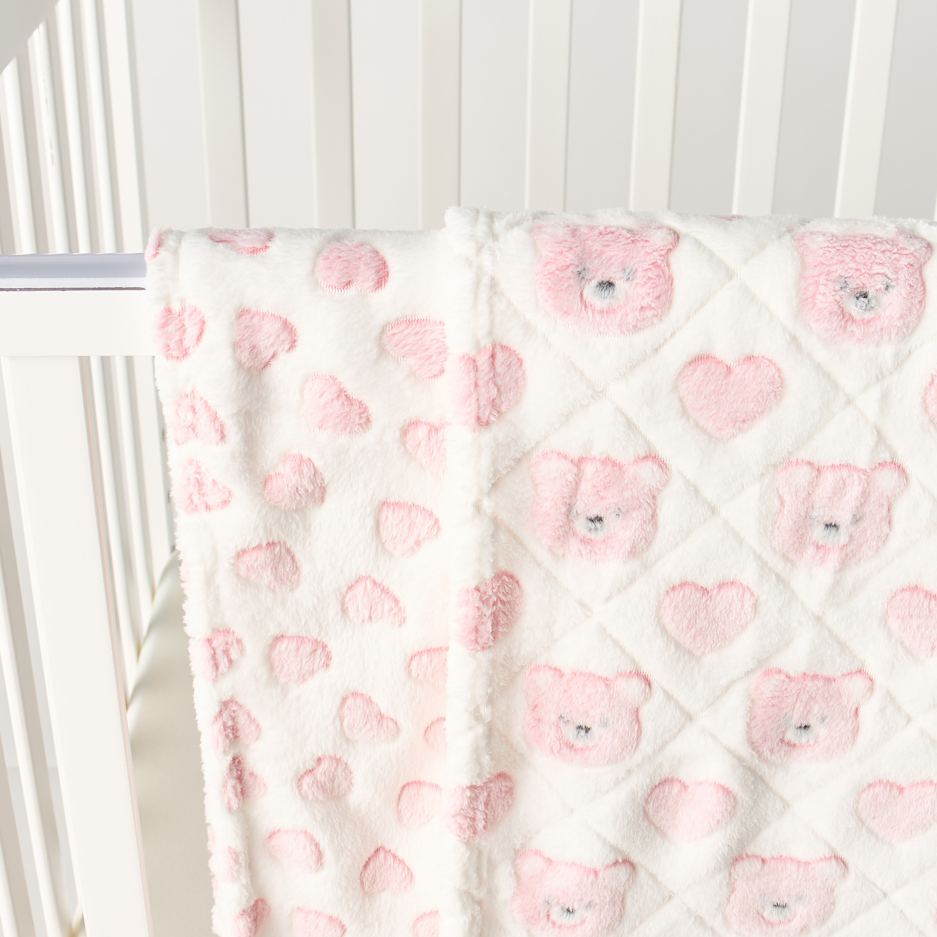 Juniors 2-Piece All-Over Bear Detail Fleece Blanket Set - 76x102 cm-baby-nursery-blanketsandswaddles-blanketsandquilts-image-3