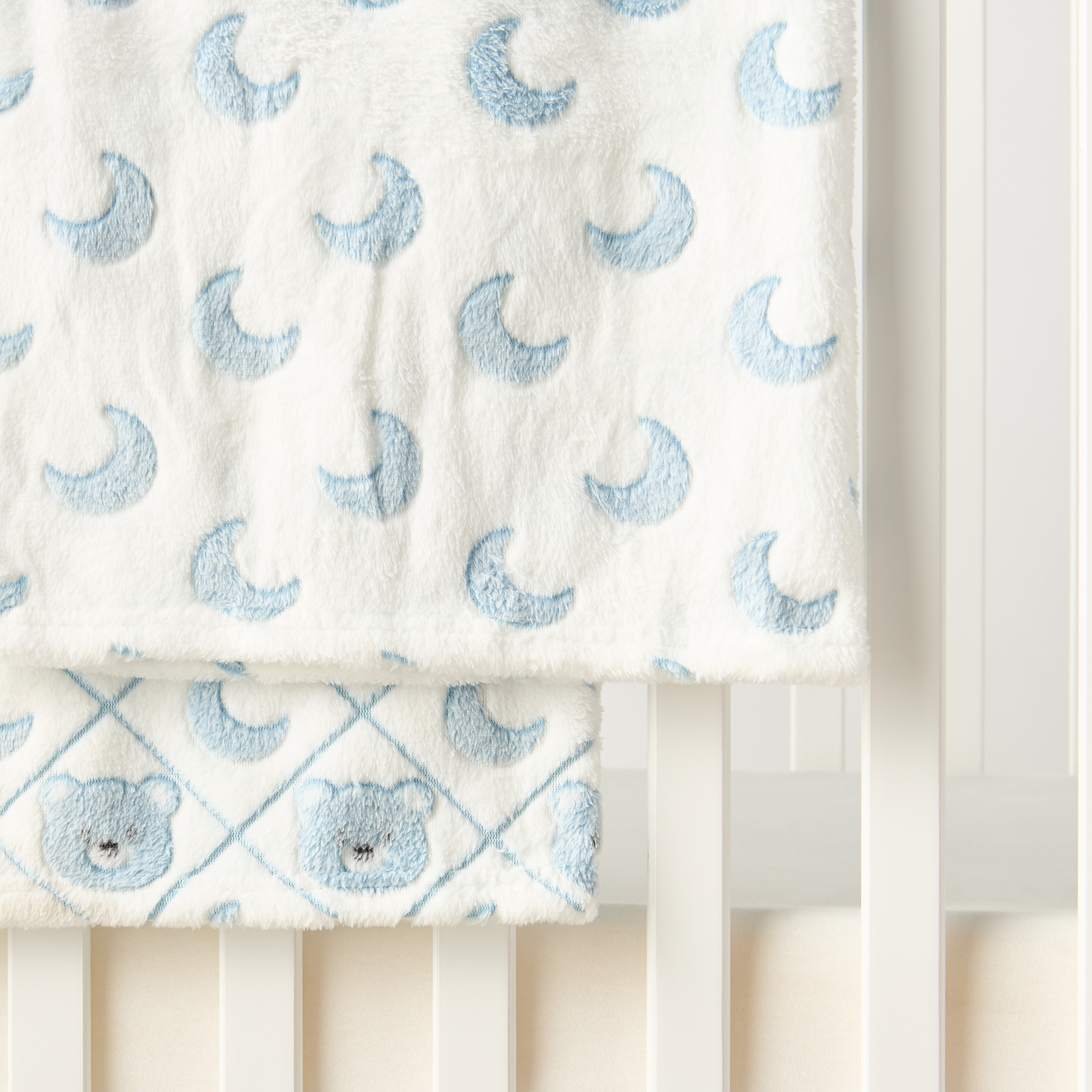 Juniors 2-Piece All-Over Moon Detail Fleece Blanket Set - 76x102 cm-baby-nursery-blanketsandswaddles-blanketsandquilts-image-3