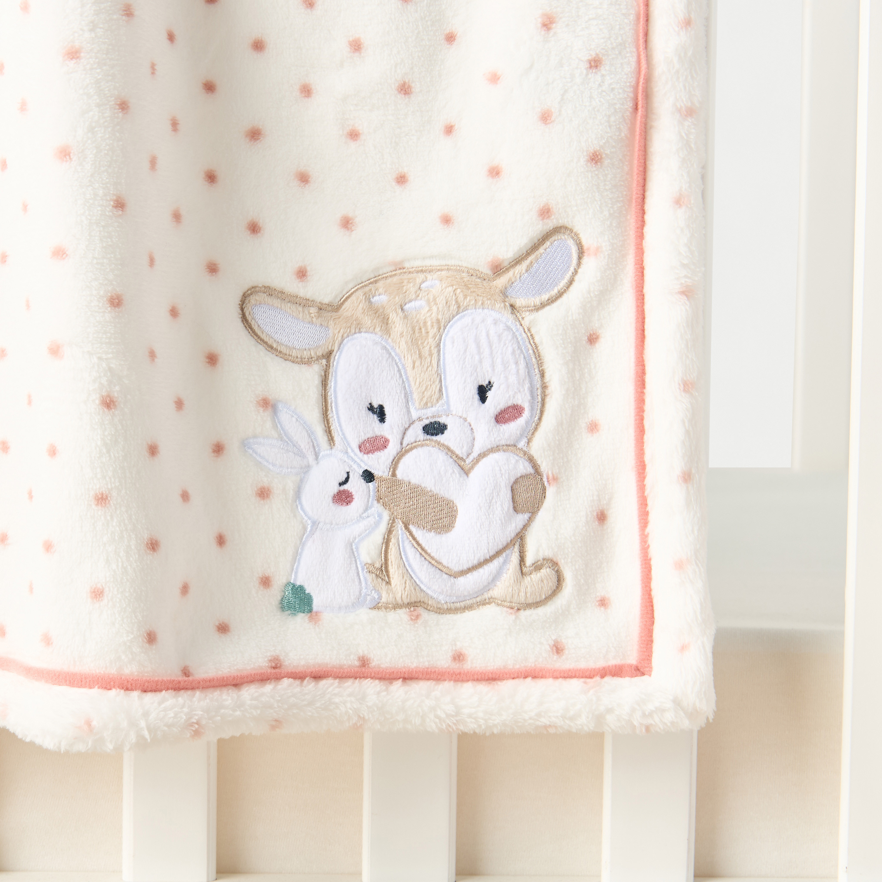 بطانية راشيل من الصوف المرجاني بزخارف أرنب وغزال من جونيورز - 76×102 سم-baby-nursery-blanketsandswaddles-blanketsandquilts-image-3