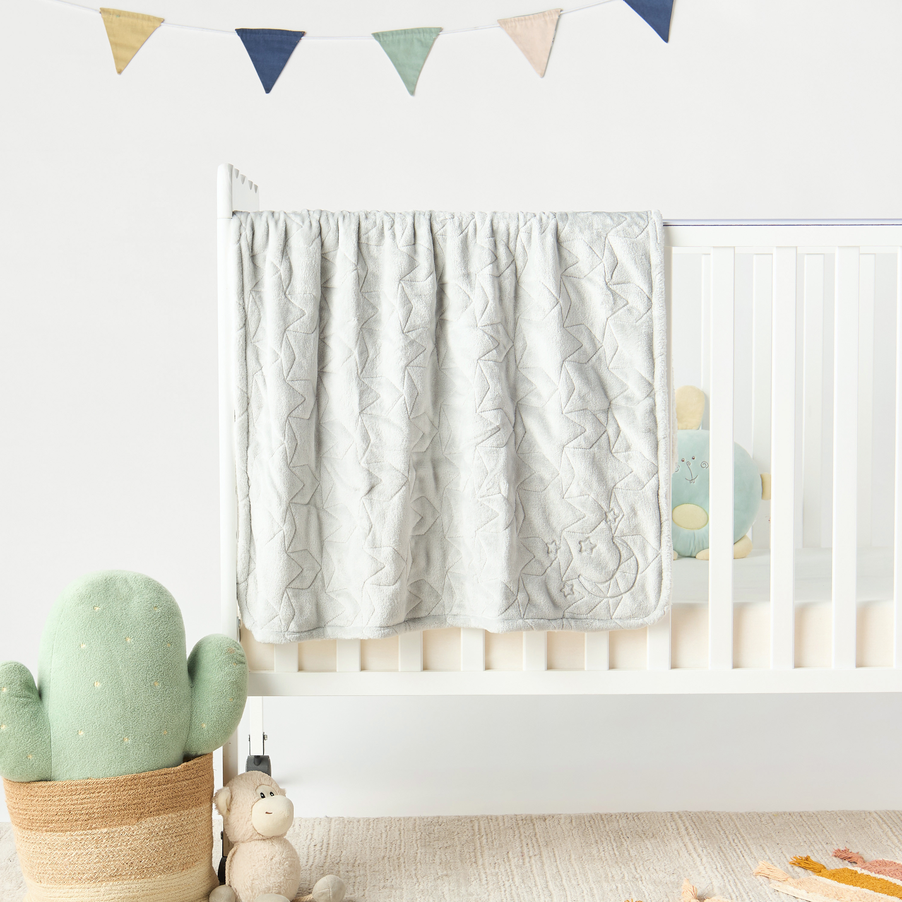 Juniors Star and Moon Embroidered Raschel Blanket - 76x102 cm-baby-nursery-blanketsandswaddles-blanketsandquilts-image-1