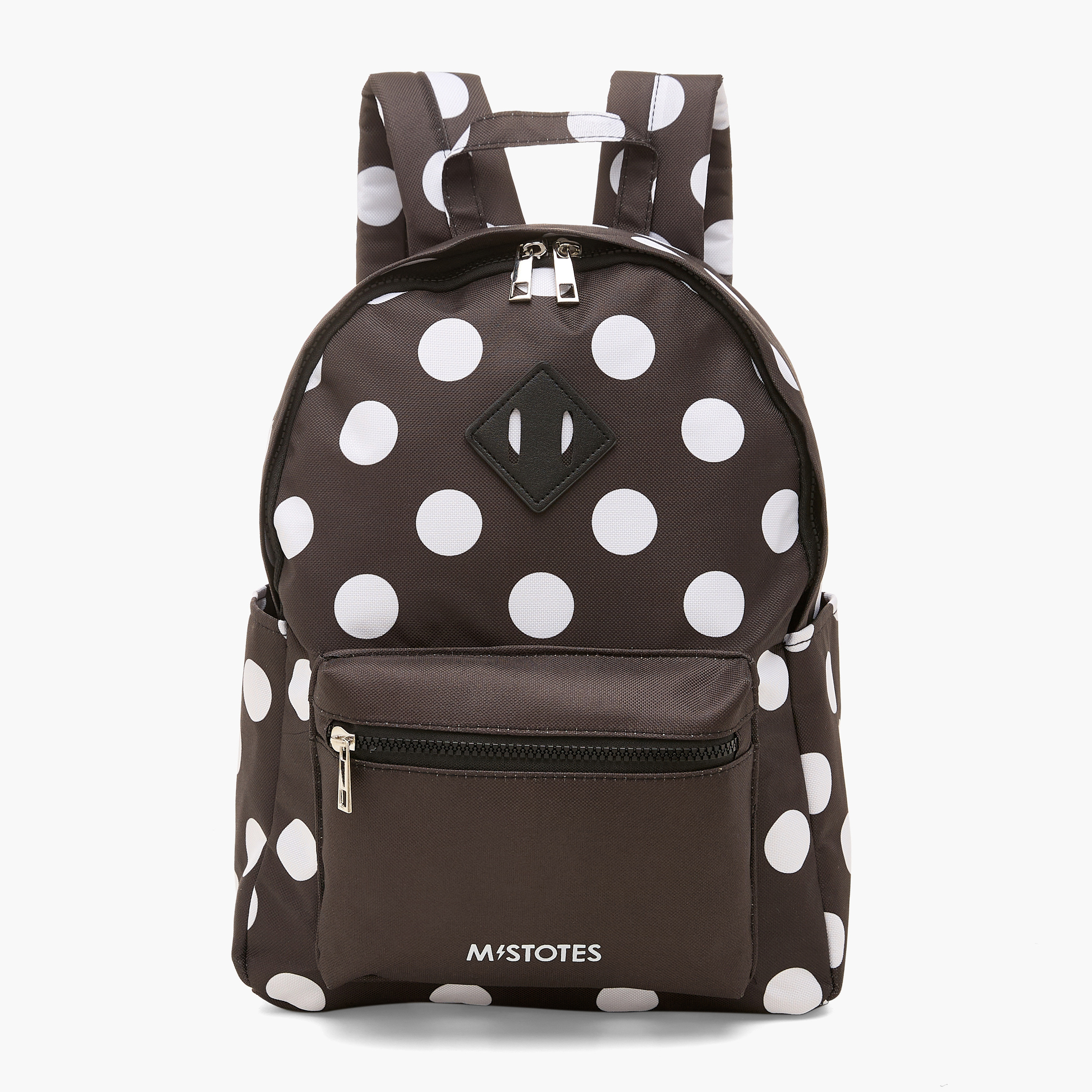Mistotes Polka Dot Print Backpack with Adjustable Straps - 28x10.5x36 cms-women-bagsandwallets-backpacks-image-1