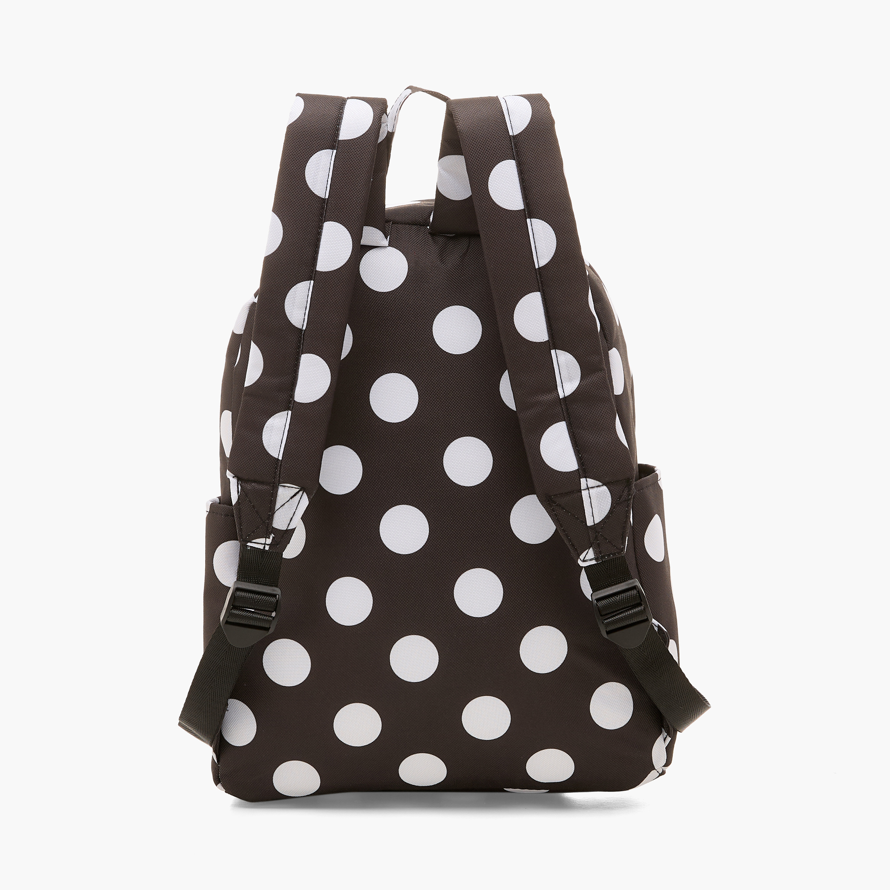 Mistotes Polka Dot Print Backpack with Adjustable Straps - 28x10.5x36 cms-women-bagsandwallets-backpacks-image-4