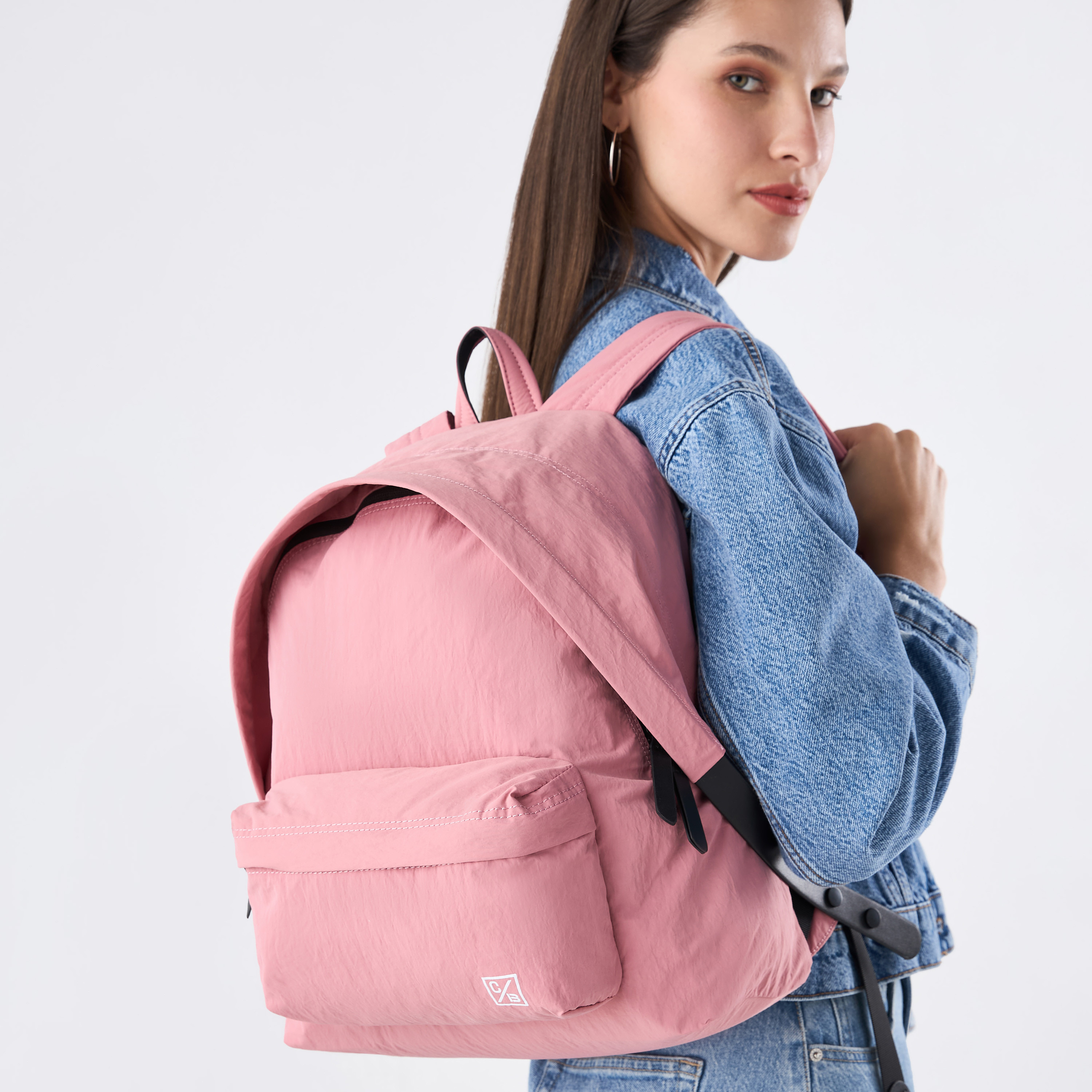 Bagco Solid Backpack with Adjustable Straps and Zip Closure - 38x13x40 cms-women-bagsandwallets-backpacks-image-2
