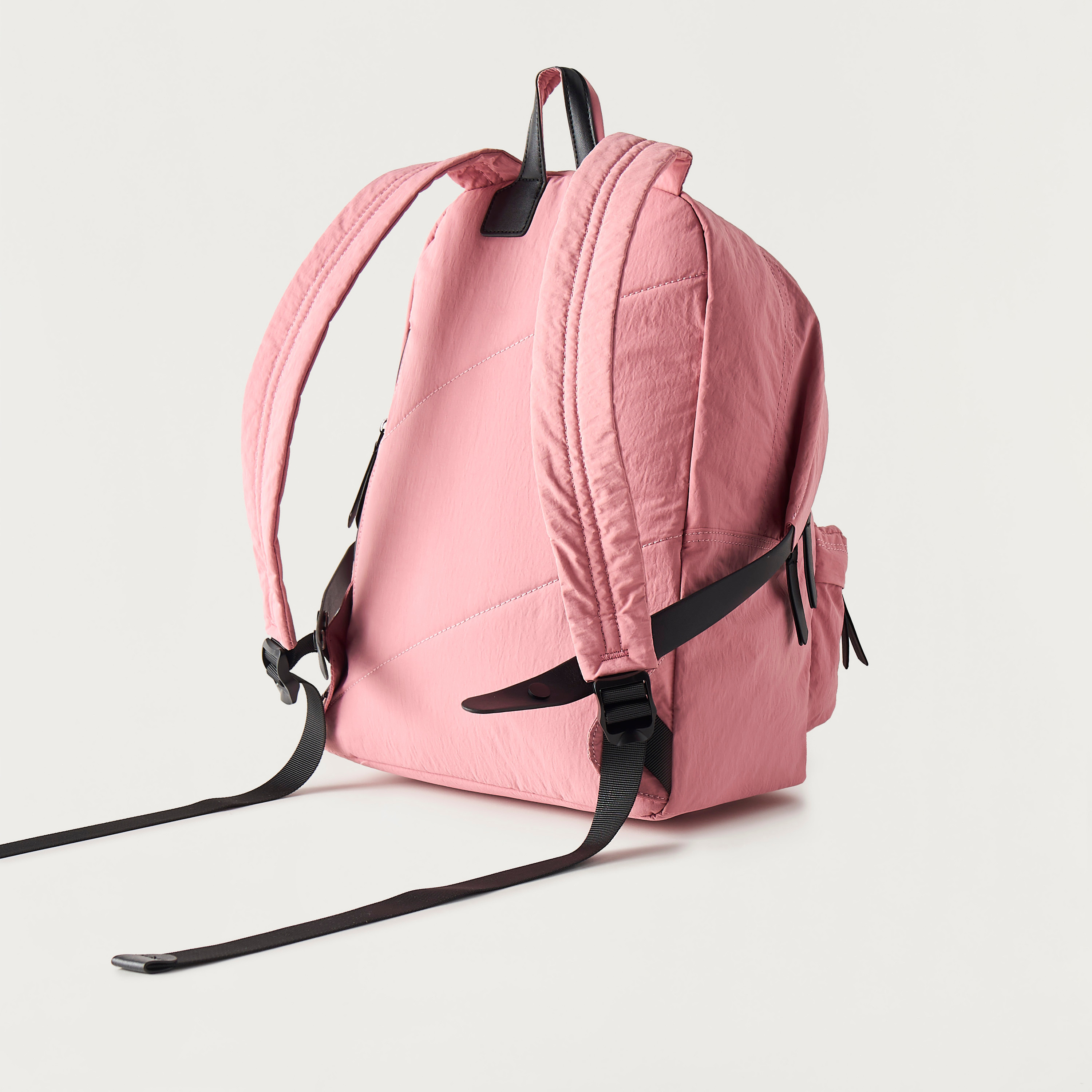 Bagco Solid Backpack with Adjustable Straps and Zip Closure - 38x13x40 cms-women-bagsandwallets-backpacks-image-3