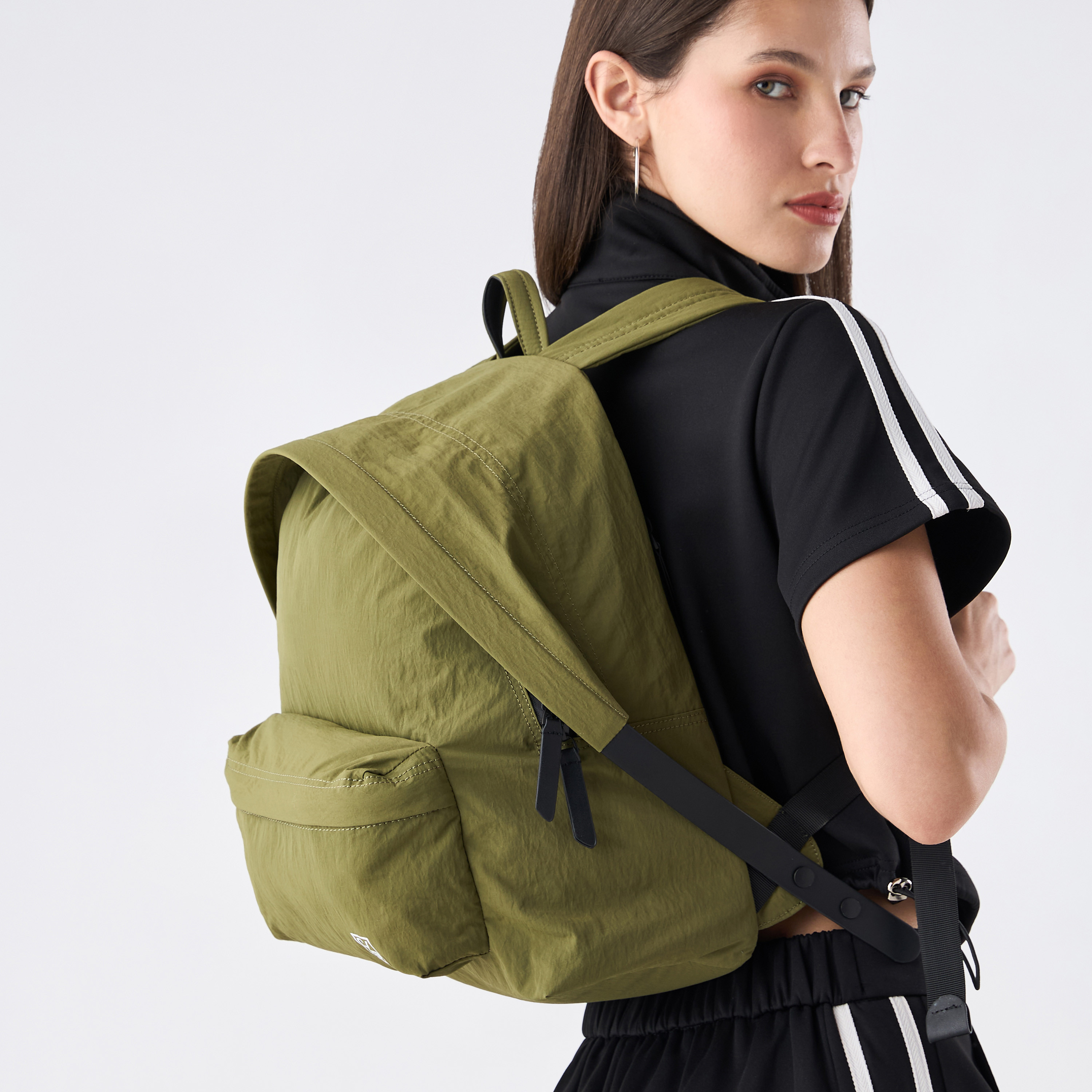 Bagco Solid Backpack with Adjustable Straps and Zip Closure - 38x13x40 cms-women-bagsandwallets-backpacks-image-2