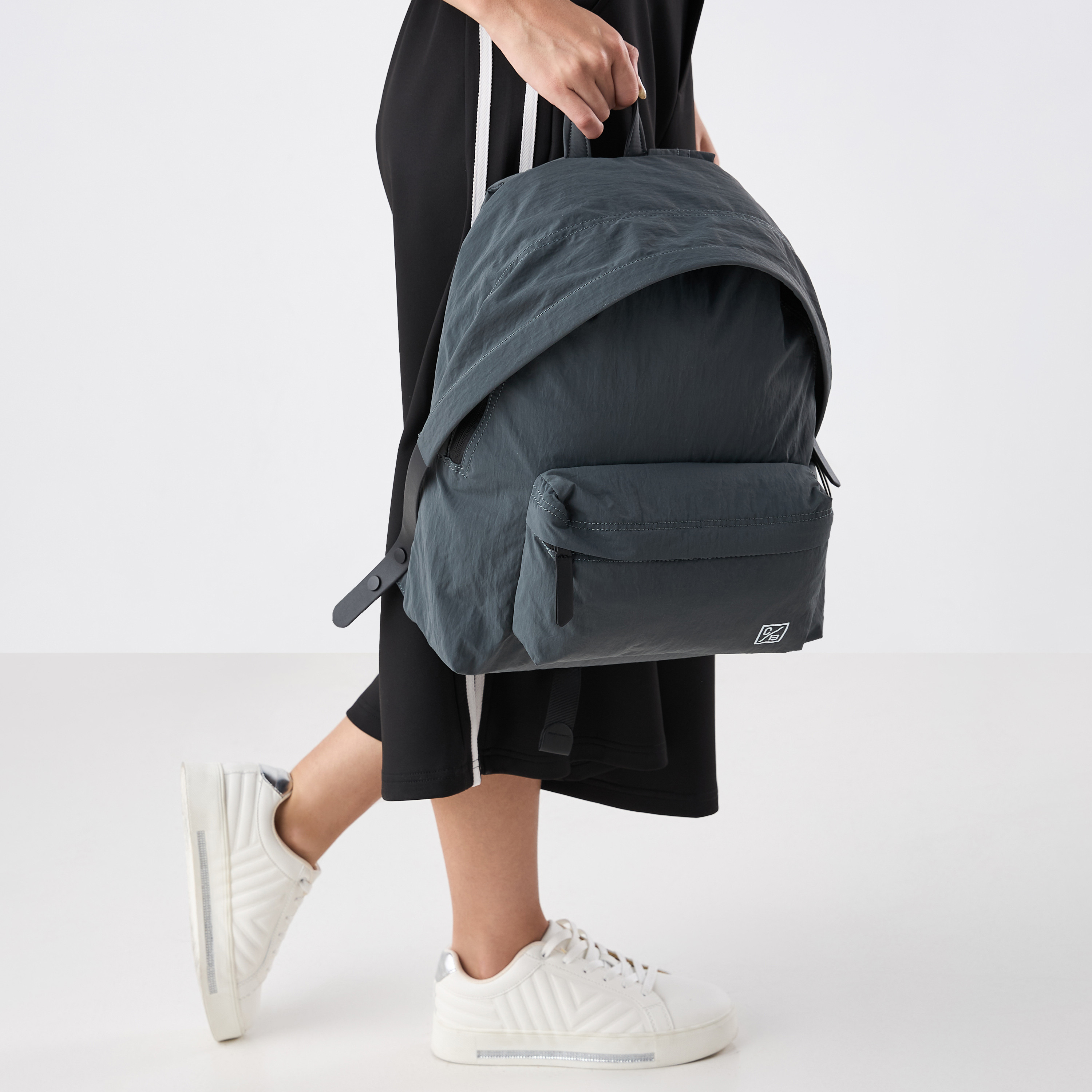 Bagco Solid Backpack with Adjustable Straps and Zip Closure - 38x13x40 cms-women-bagsandwallets-backpacks-image-2