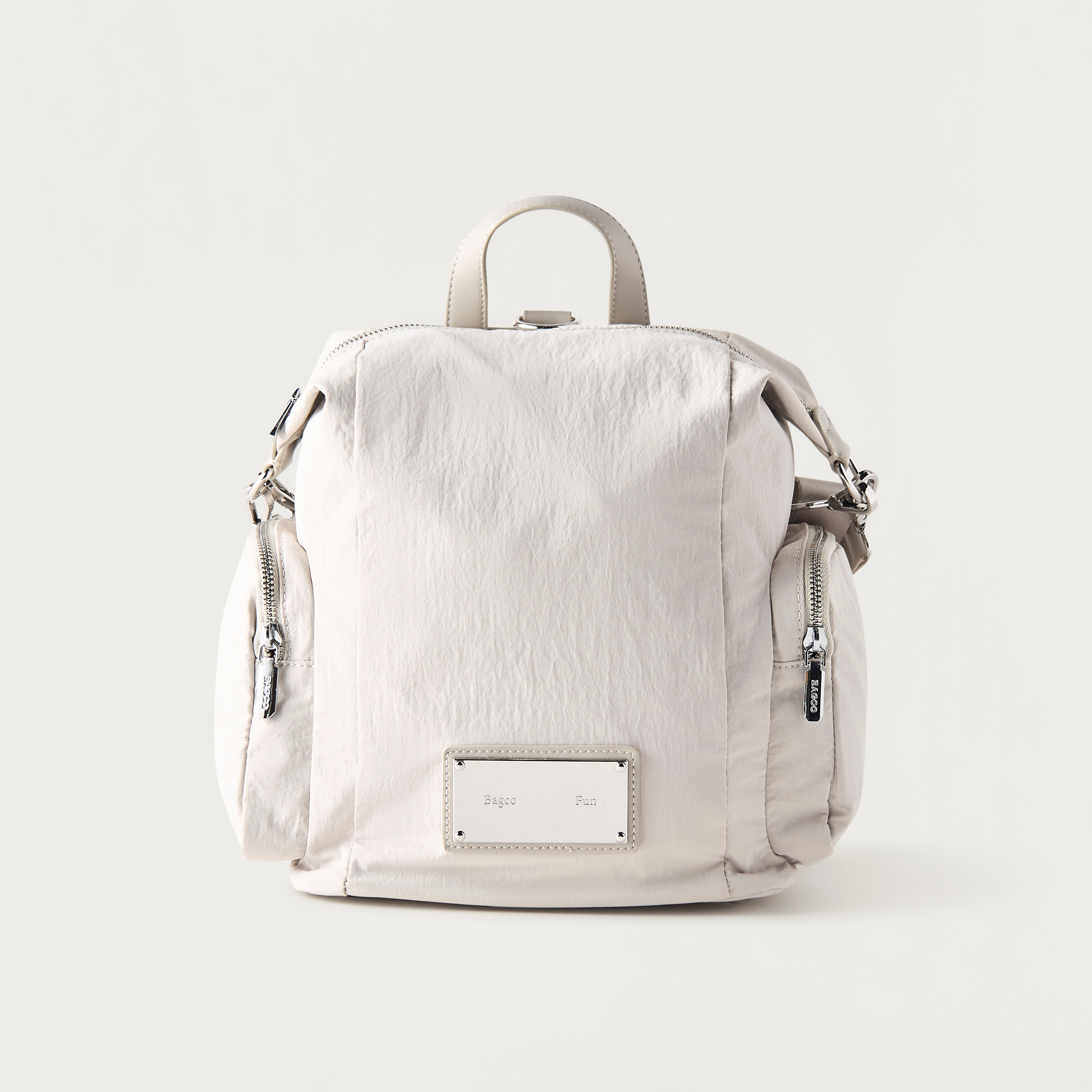 Bagco Solid Backpack with Detachable Strap and Zip Closure - 32x14x25 cms-women-bagsandwallets-backpacks-image-3