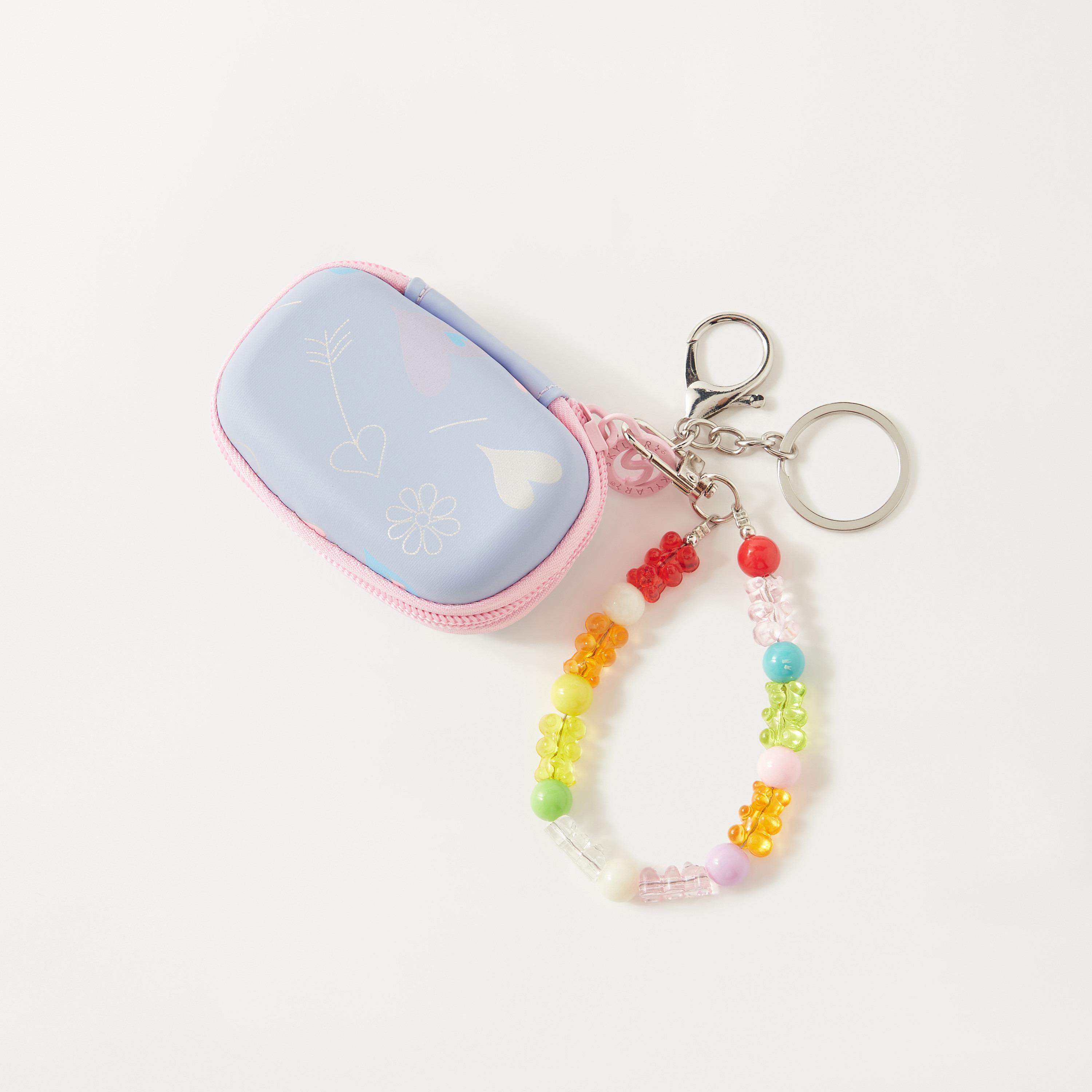 Printed Pouch with Zip Closure and Key Holder-girls-accessories-keyringsandbagcharms-image-2
