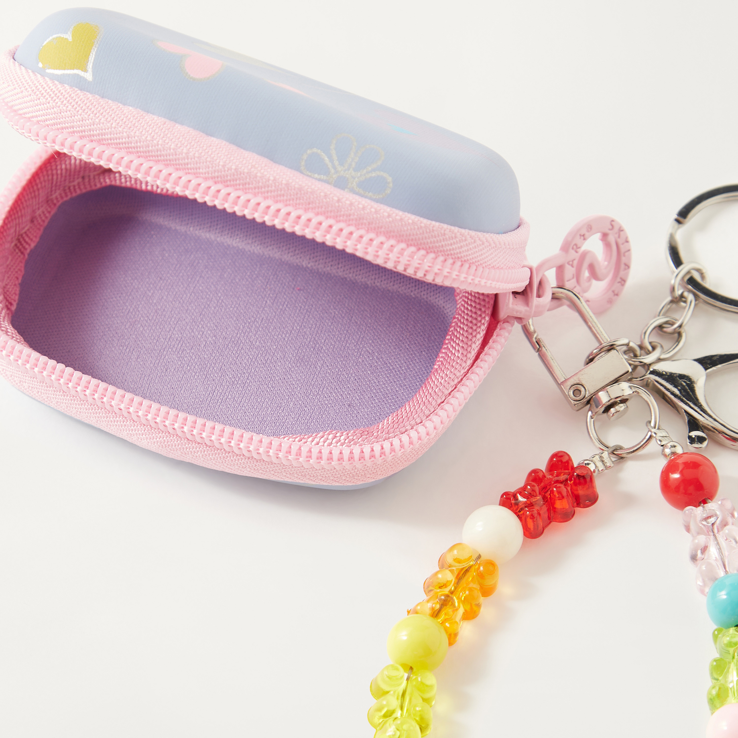 Printed Pouch with Zip Closure and Key Holder-girls-accessories-keyringsandbagcharms-image-3