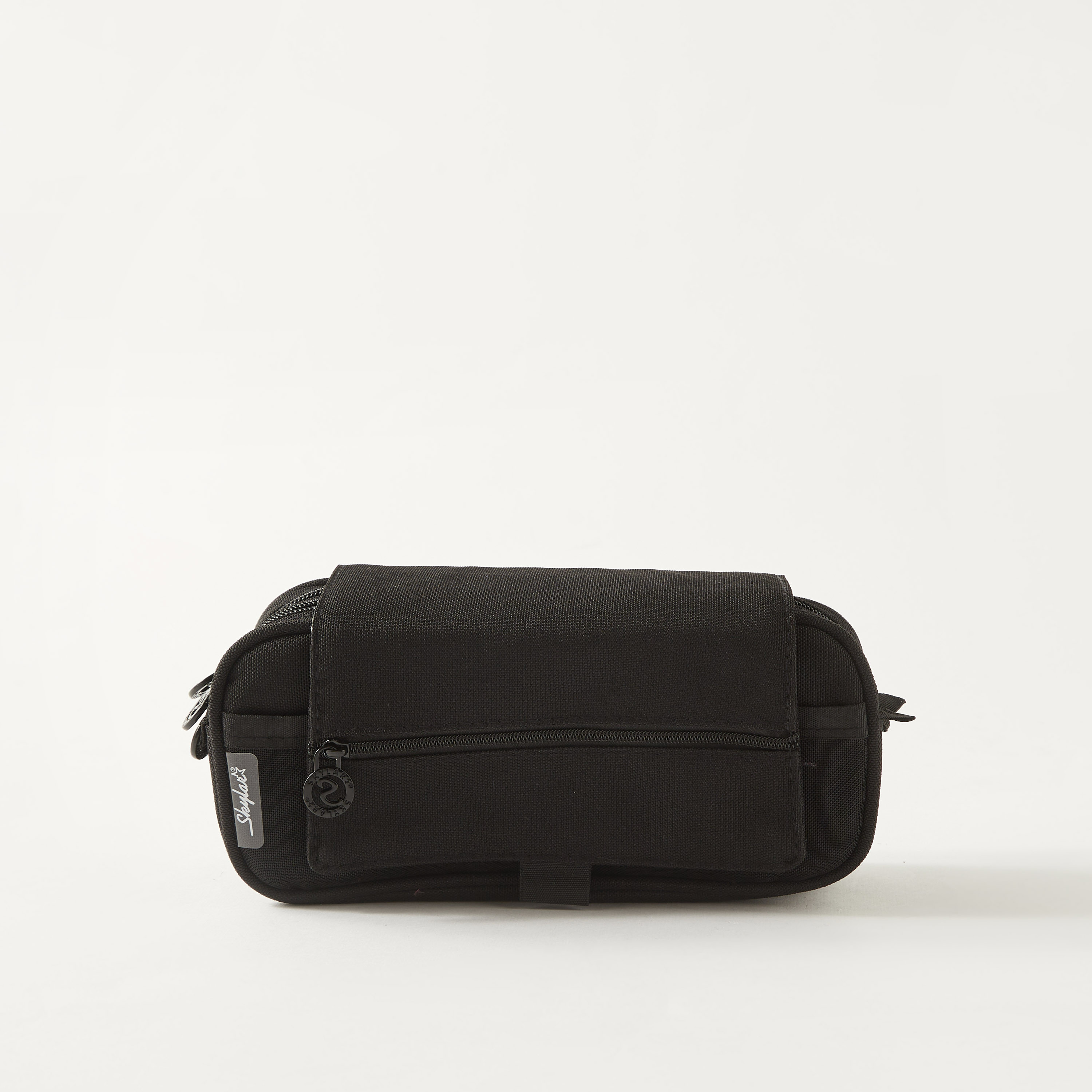 Solid 3-Compartment Pencil Case with Flap Closure-school-stationery-pencilcases-image-2