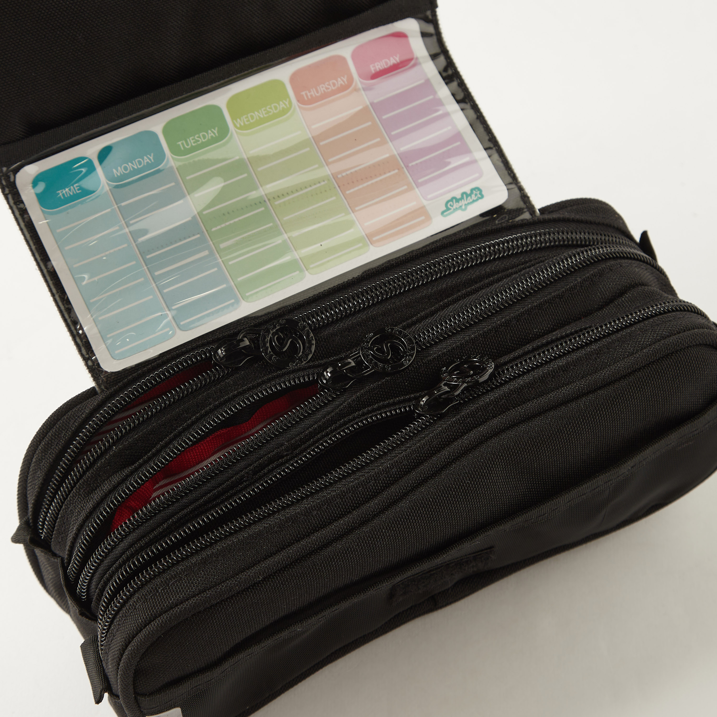 Solid 3-Compartment Pencil Case with Flap Closure-school-stationery-pencilcases-image-3