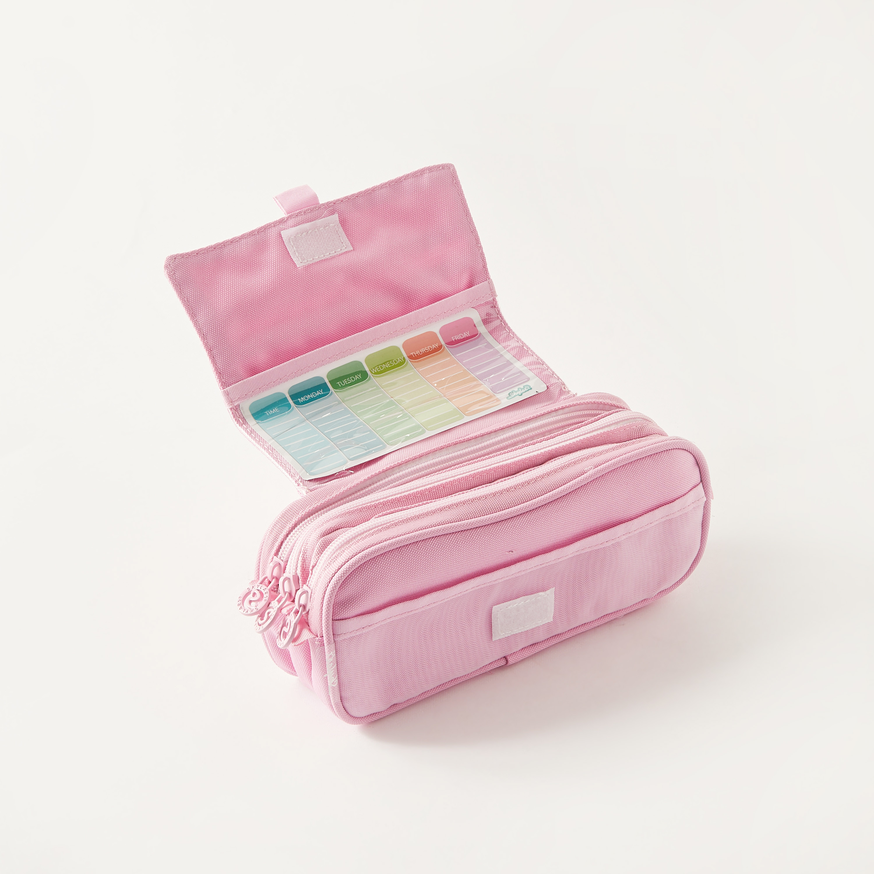 Solid 3-Compartment Pencil Case with Flap Closure-school-stationery-pencilcases-image-6
