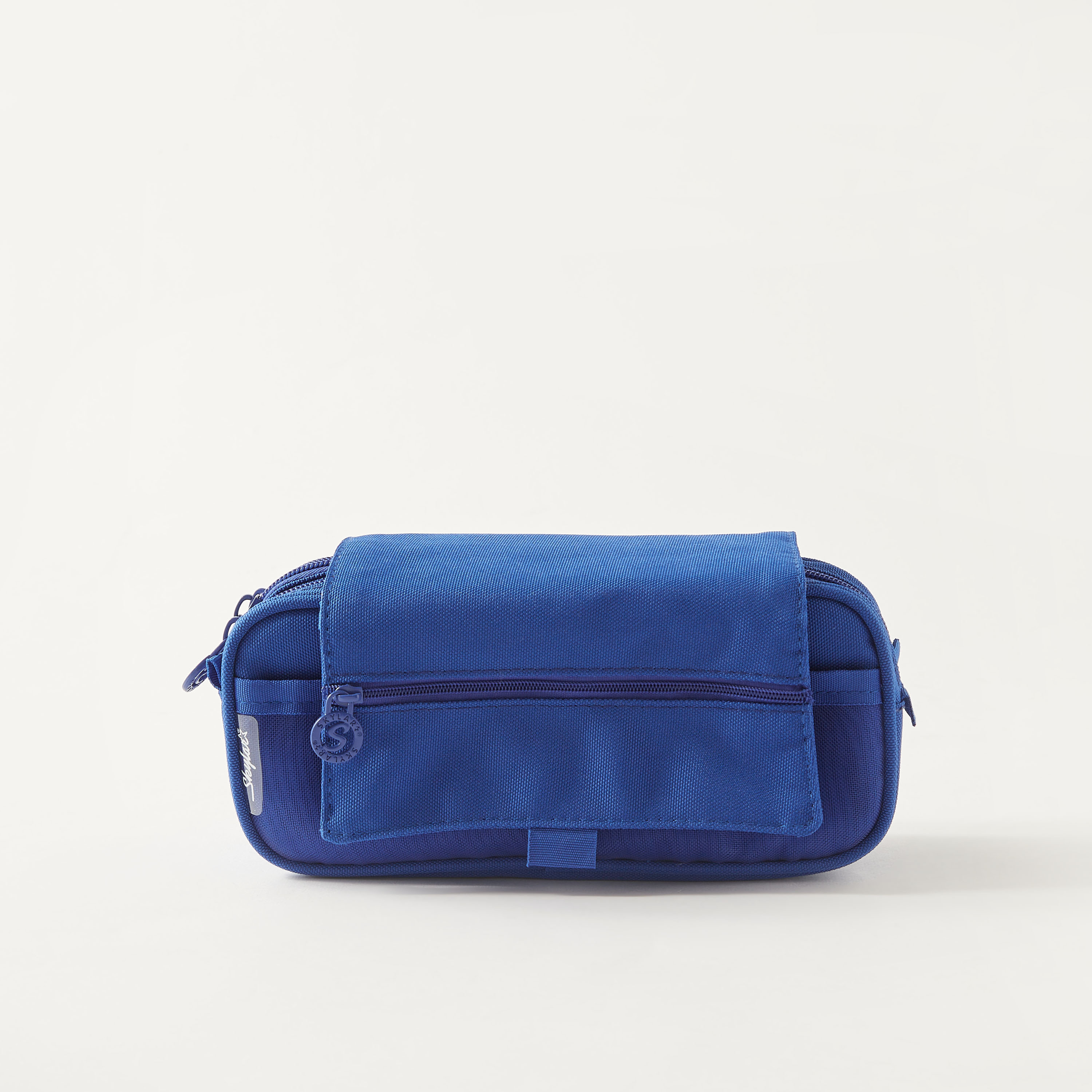 Solid 3-Compartment Pencil Case with Flap Closure-school-stationery-pencilcases-image-2