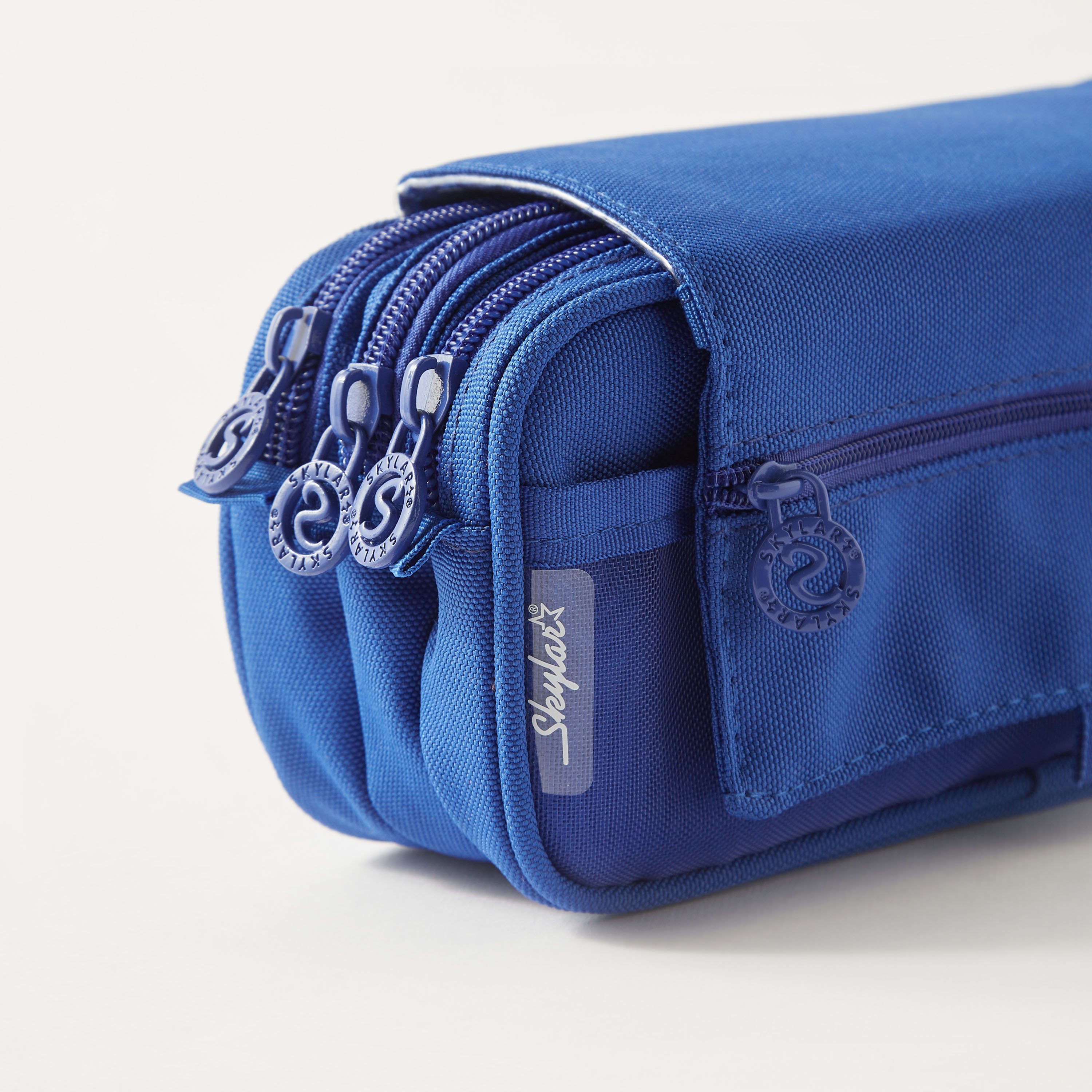 Solid 3-Compartment Pencil Case with Flap Closure-school-stationery-pencilcases-image-4