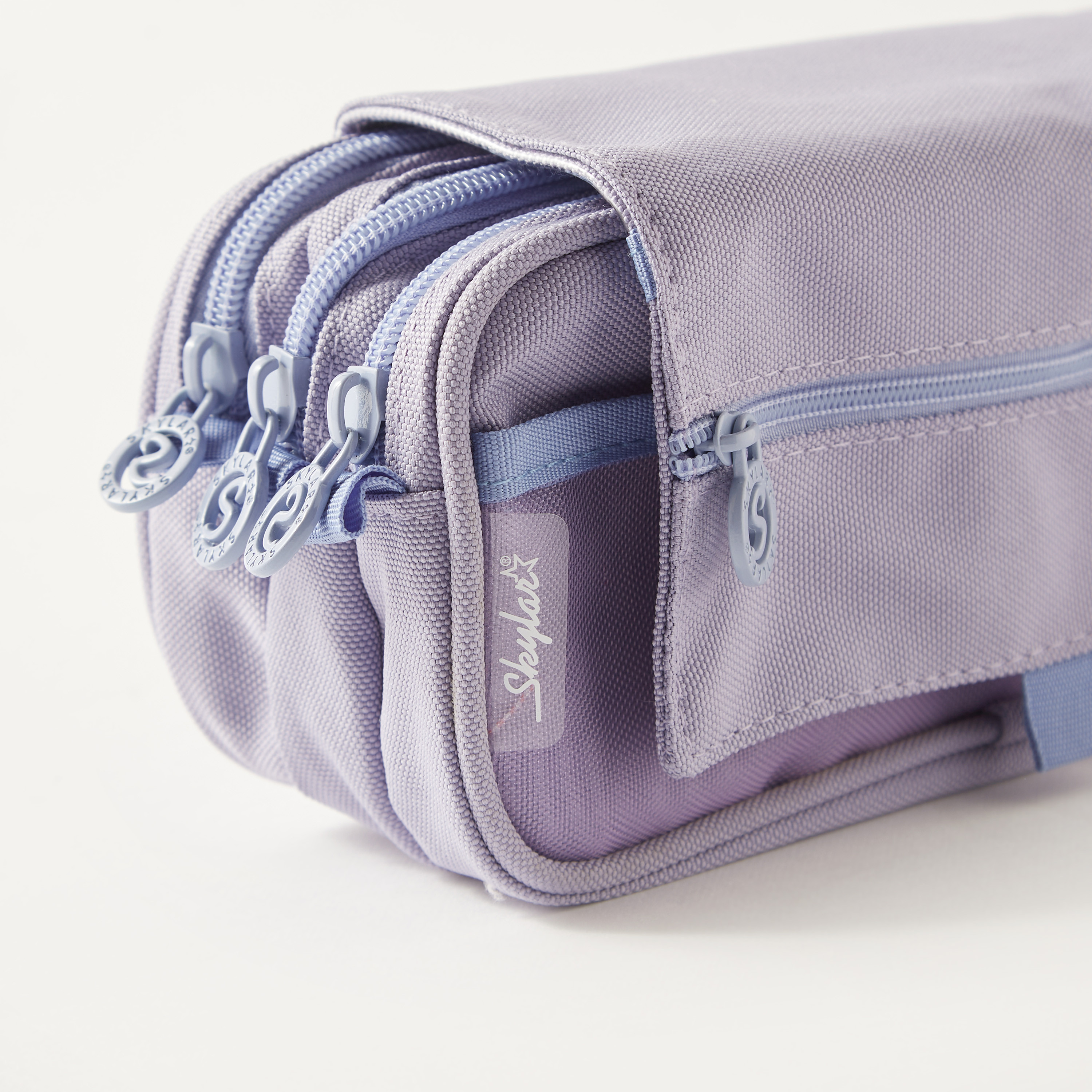 Solid 3-Compartment Pencil Case with Flap Closure-school-stationery-pencilcases-image-4