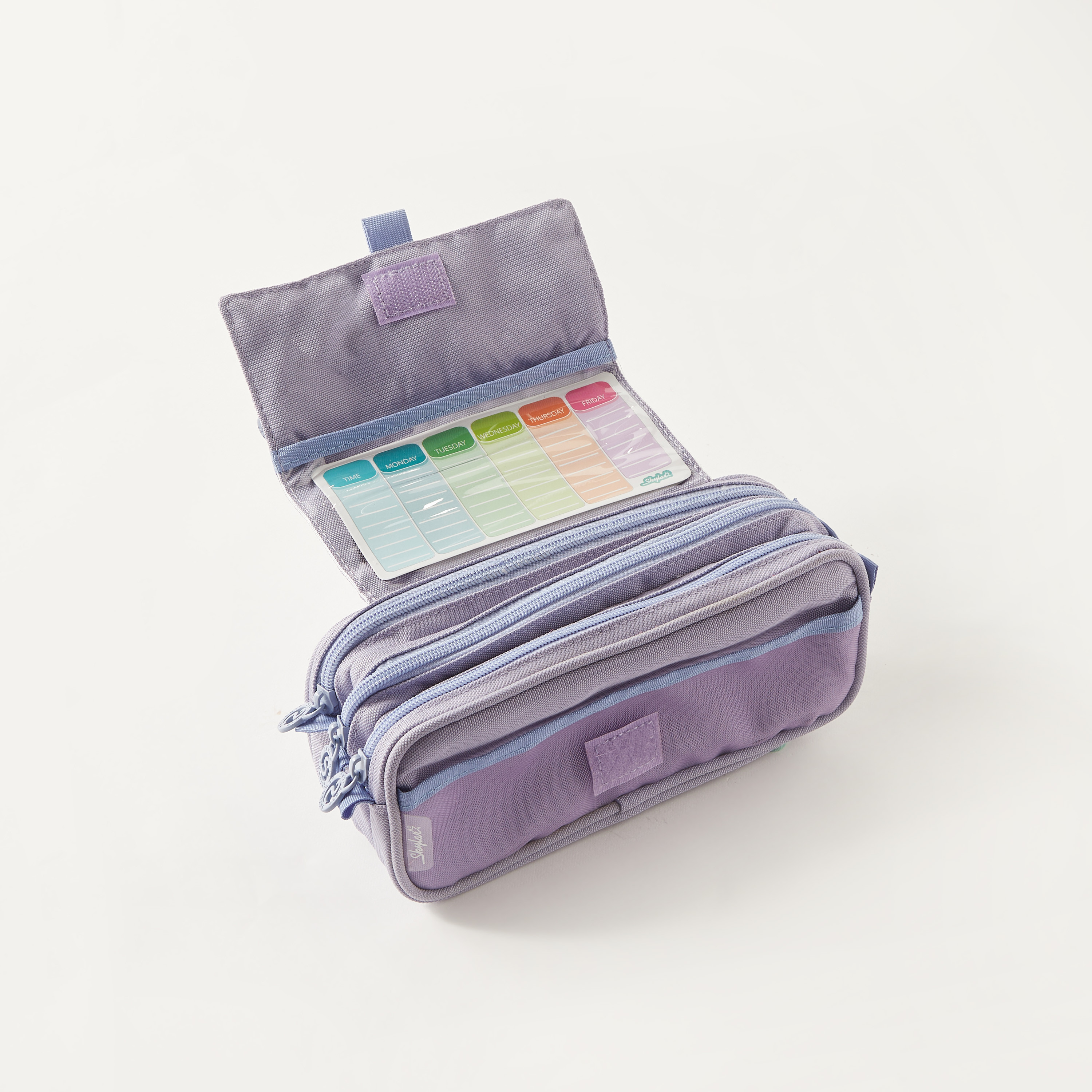 Solid 3-Compartment Pencil Case with Flap Closure-school-stationery-pencilcases-image-6