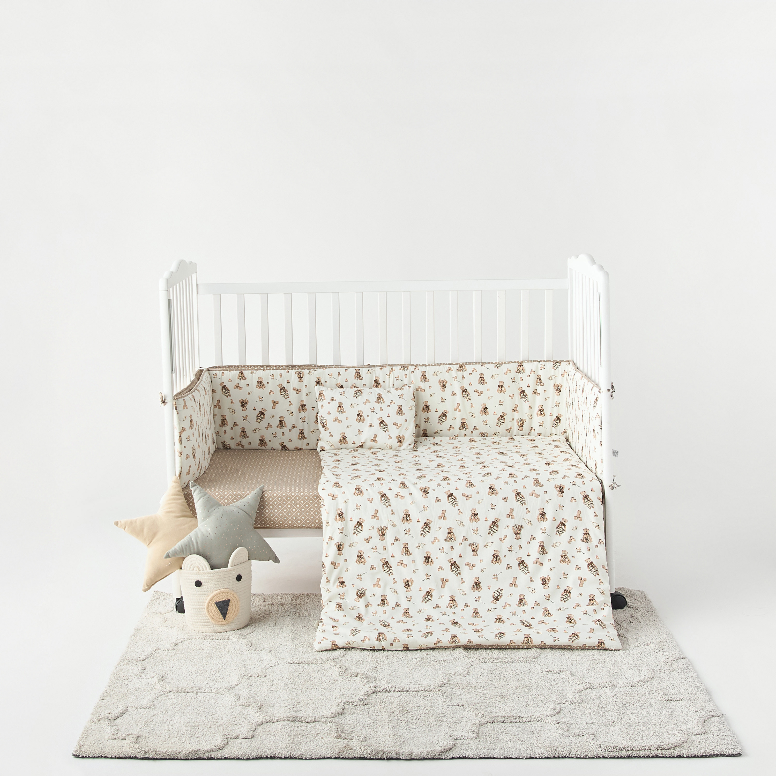 طقم مفروشات سرير بطبعات 4 قطع من جونيورز - 90x130 سم-baby-nursery-toddlerbedding-image-1