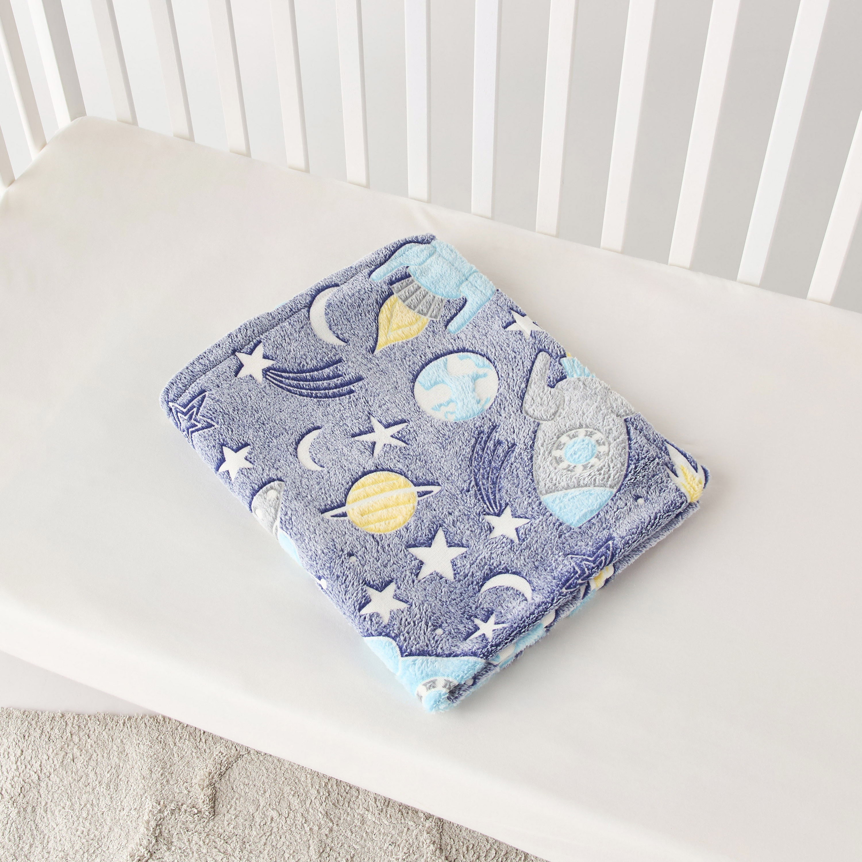 Juniors Space Textured Glow-in-the-Dark Raschel Blanket - 100x150 cm-baby-nursery-blanketsandswaddles-blanketsandquilts-image-4