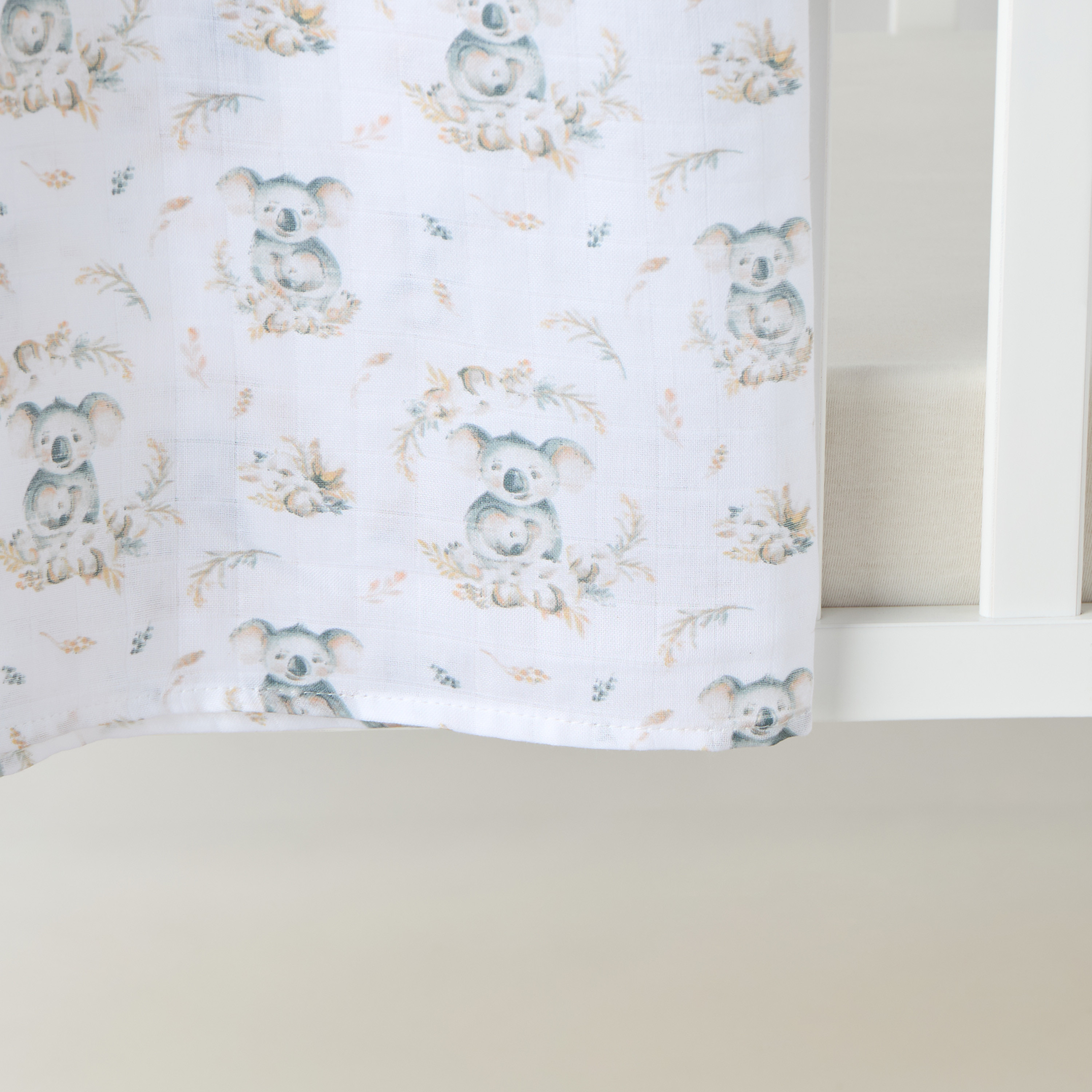 Giggles Koala Print Swaddle Blanket - 120x120 cm-baby-nursery-blanketsandswaddles-swaddlesandsleepingbags-image-2