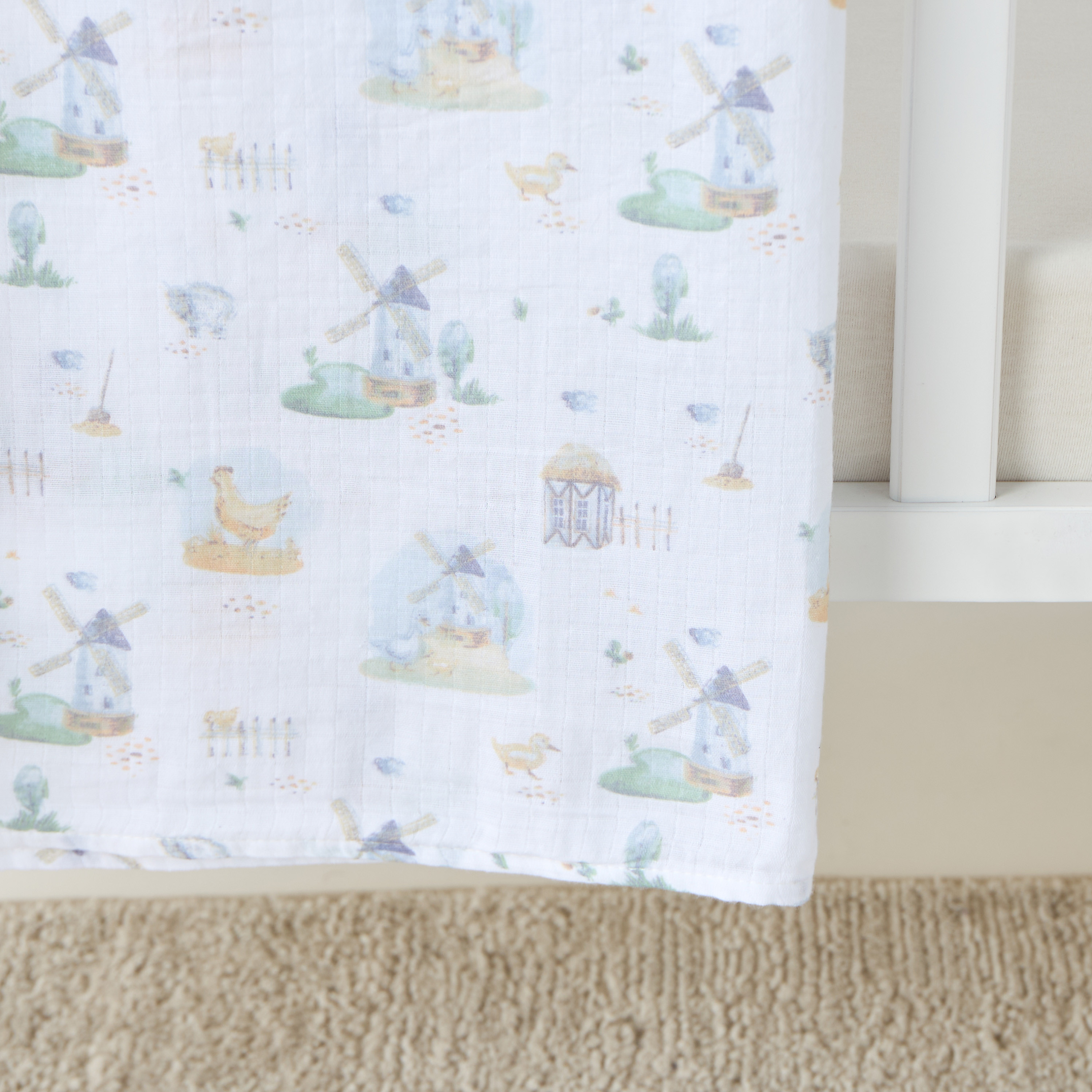 Giggles Printed Muslin Swaddle Blanket - Large-baby-nursery-blanketsandswaddles-swaddlesandsleepingbags-image-2