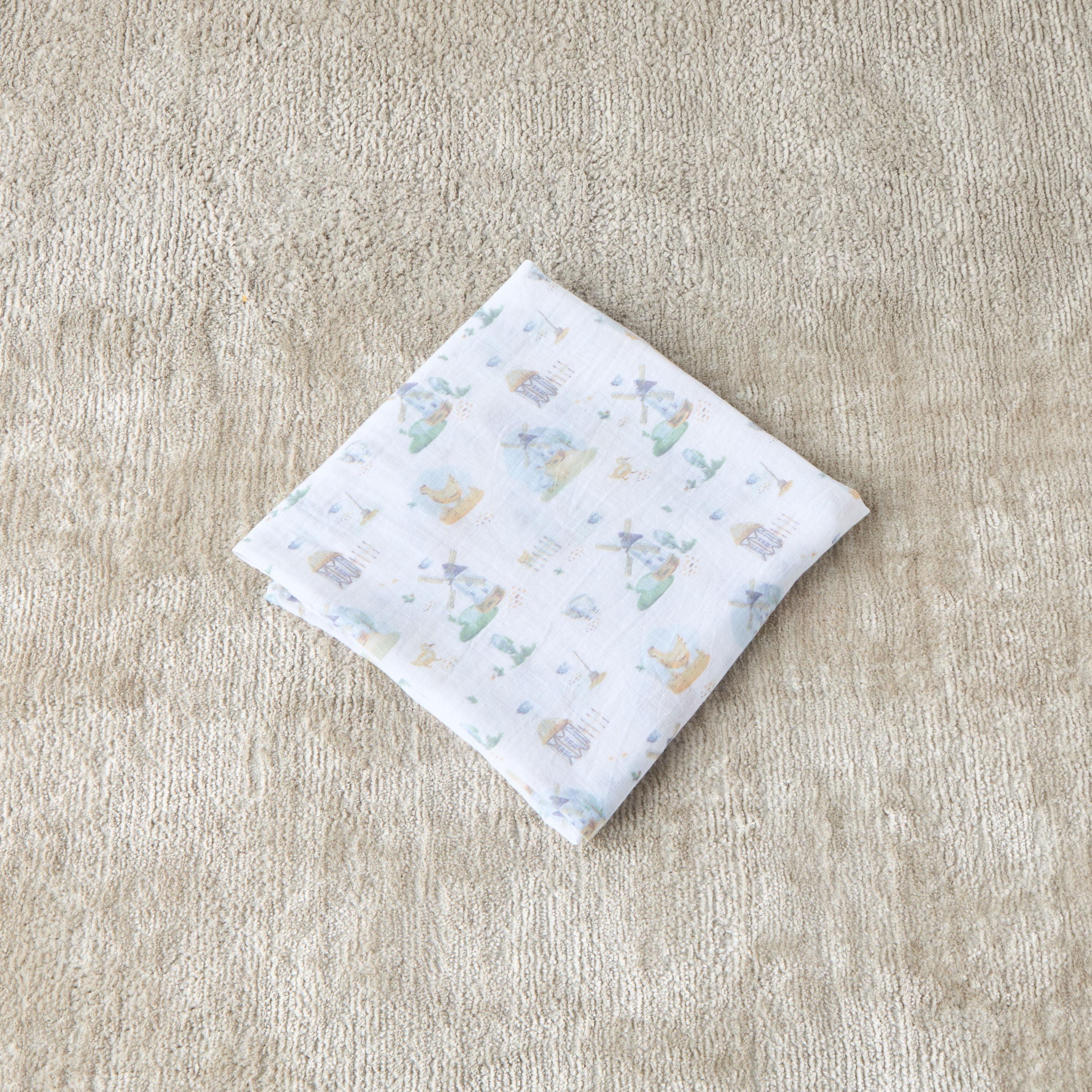 Giggles Printed Muslin Swaddle Blanket - Large-baby-nursery-blanketsandswaddles-swaddlesandsleepingbags-image-4