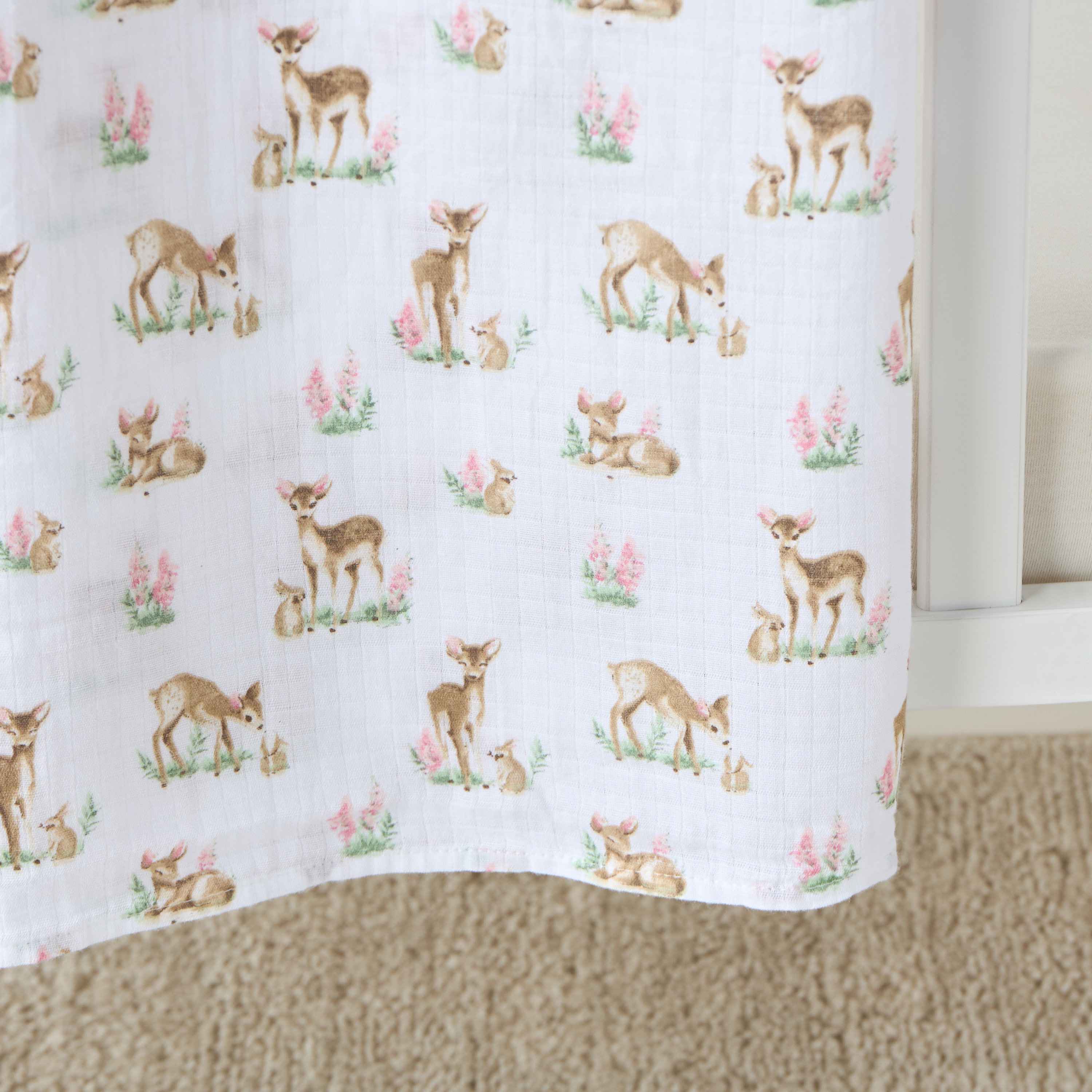 Giggles Deer Print Muslin Swaddle Blanket - 120x120 cms-baby-nursery-blanketsandswaddles-swaddlesandsleepingbags-image-2